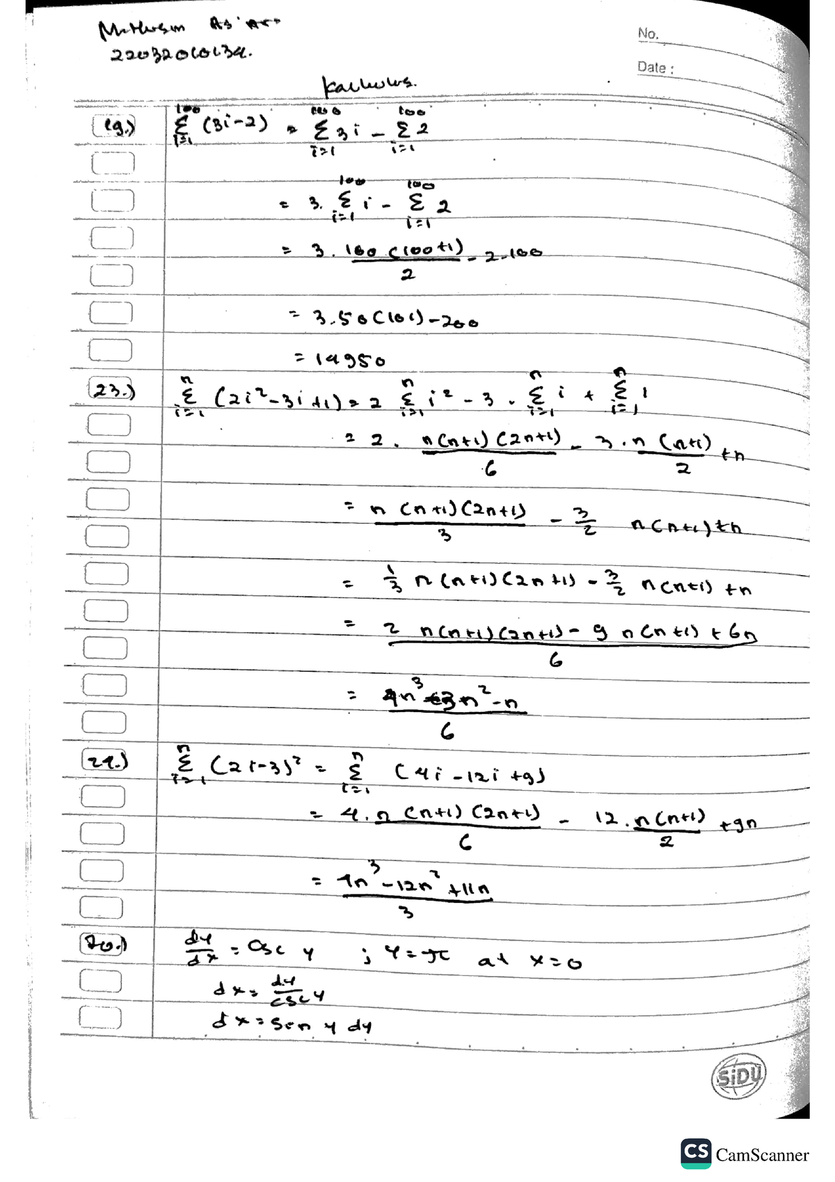 Calculus batch 12 - matkul kalkulus smt 1 - Kalkulus I - CamScanner ...