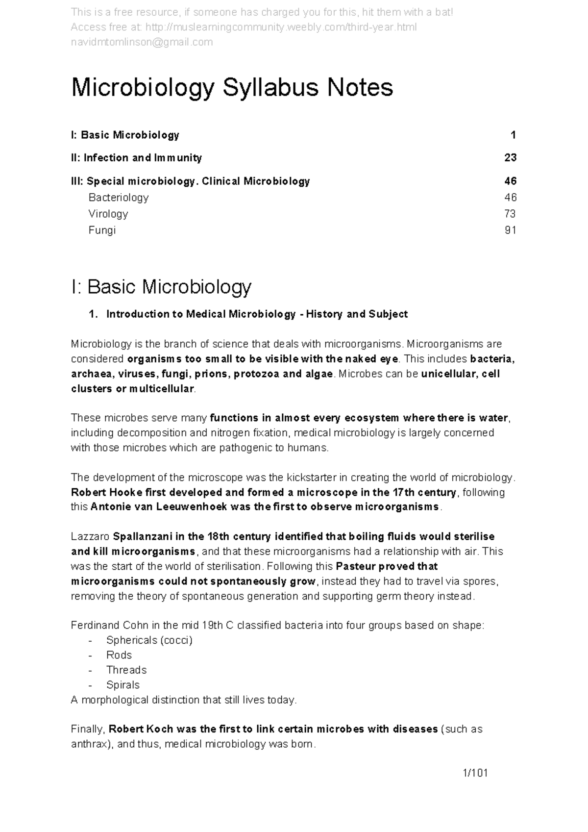 Microbiology Notes - Access Free At: Muslearningcommunity.weebly/third ...