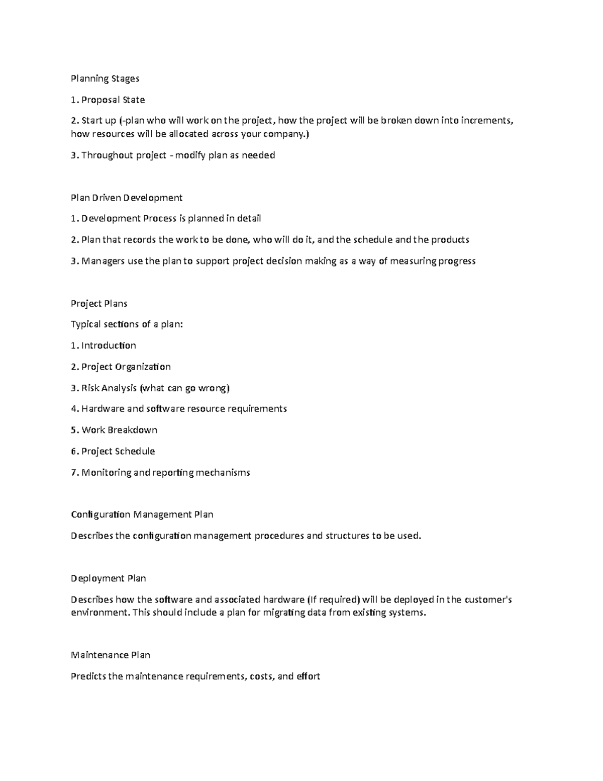 Cce 4031C project planning lecture notes 7 Planning Stages Proposal