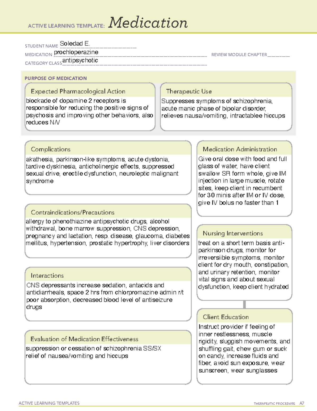 ATI prochloperazine Medication Template-3 - ACTIVE LEARNING TEMPLATES ...