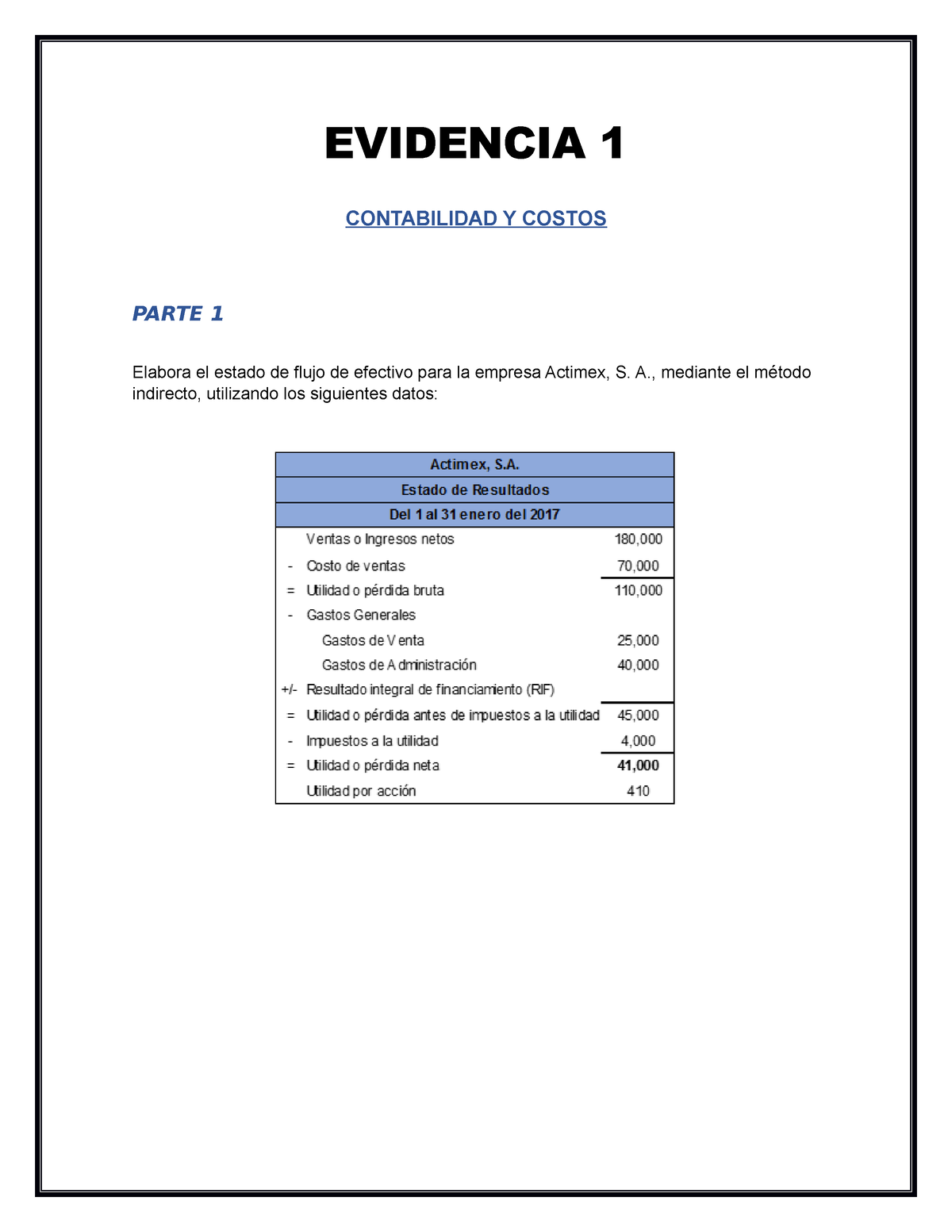 Evidencia 1 Parte 1 Contabilidad Y Costos Evidencia 1 Contabilidad Y Costos Parte 1 Elabora 9603