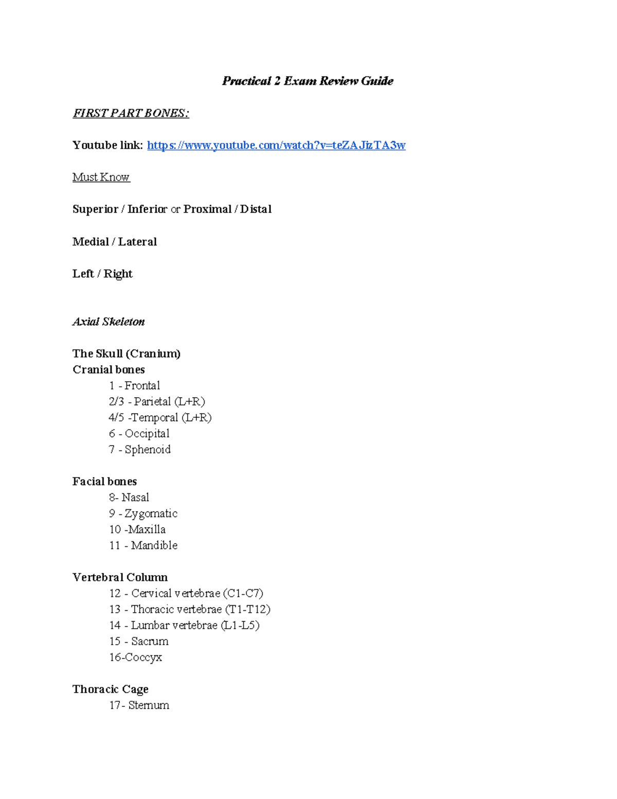 Practical 2 Review Guide - Practical 2 Exam Review Guide FIRST PART ...