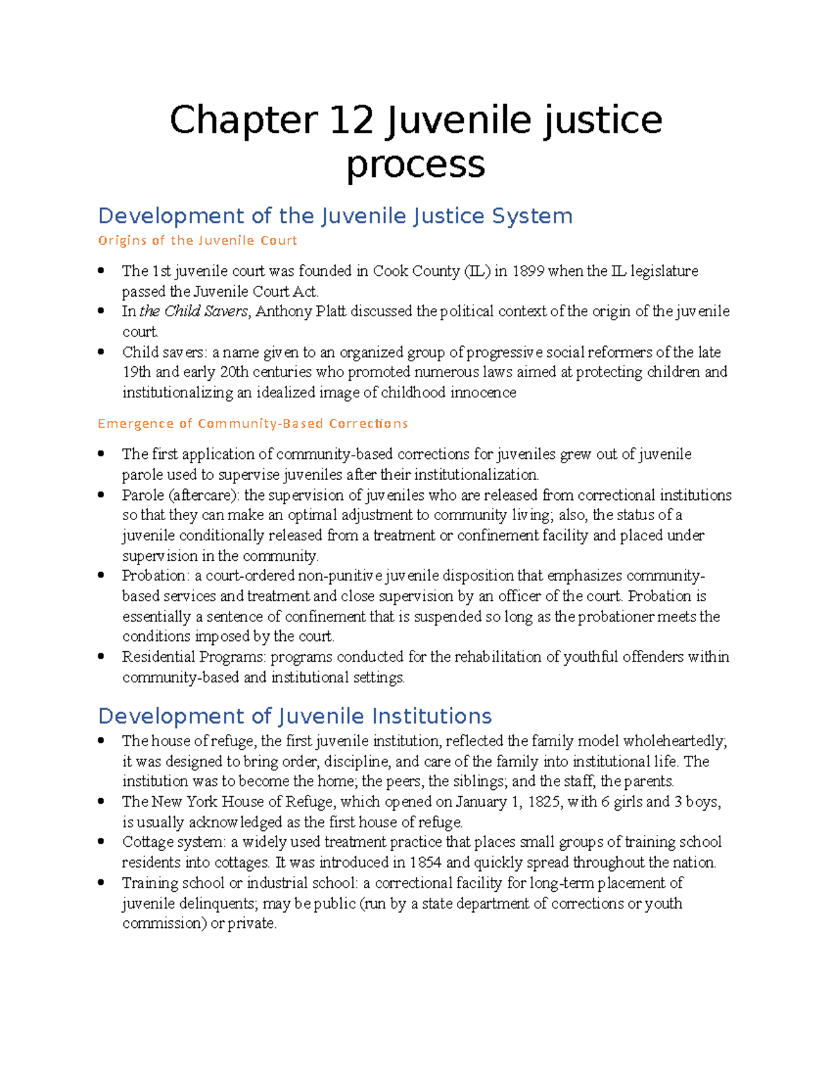 Chapter 12 Juvenile Justice Process - Chapter 12 Juvenile Justice ...