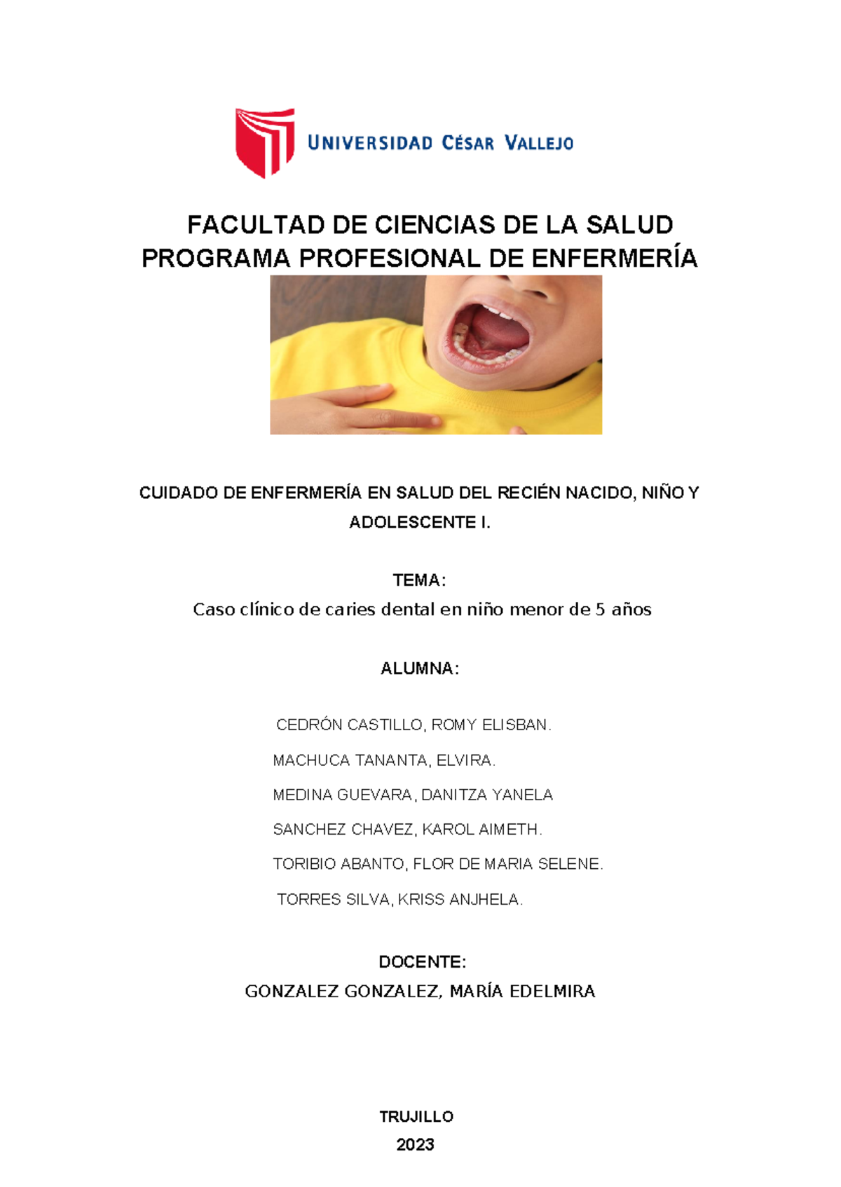 PLAN+DE+ Cuidados+DE+ Enfermeria+EN+ Preescolar+ Grupo+1 - FACULTAD DE