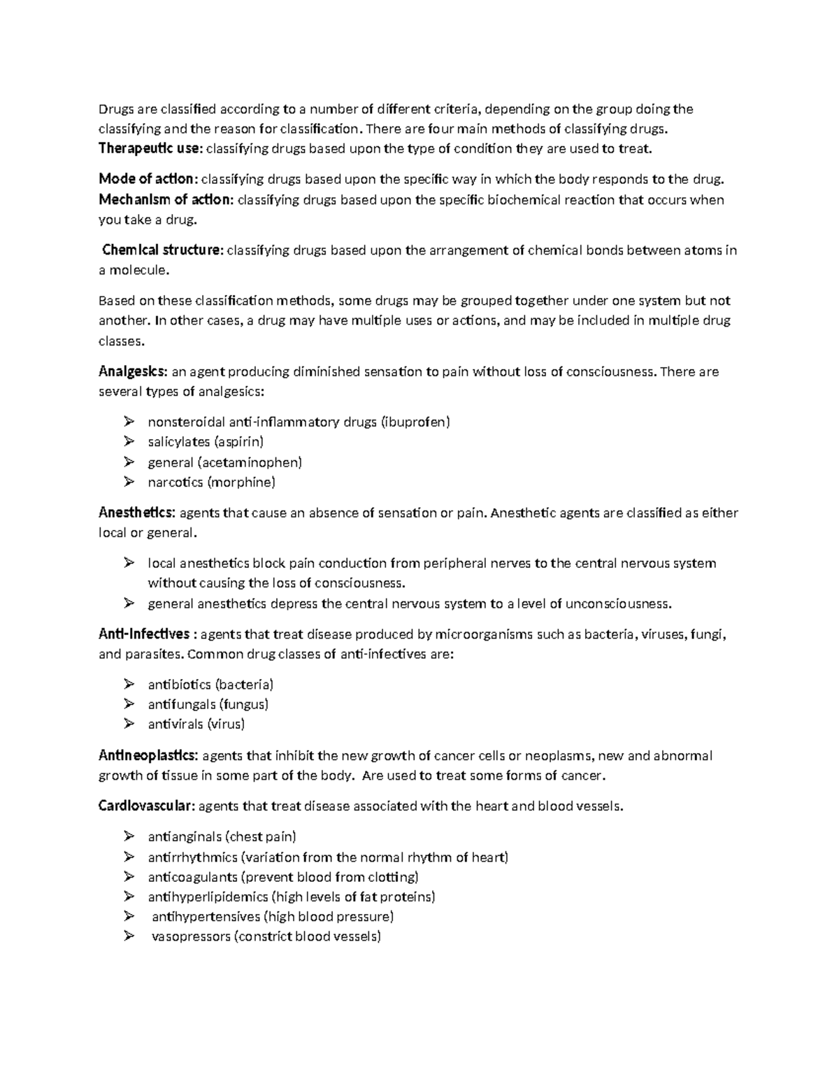 Pharmacology - It is a brief classification of drugs - Drugs are ...