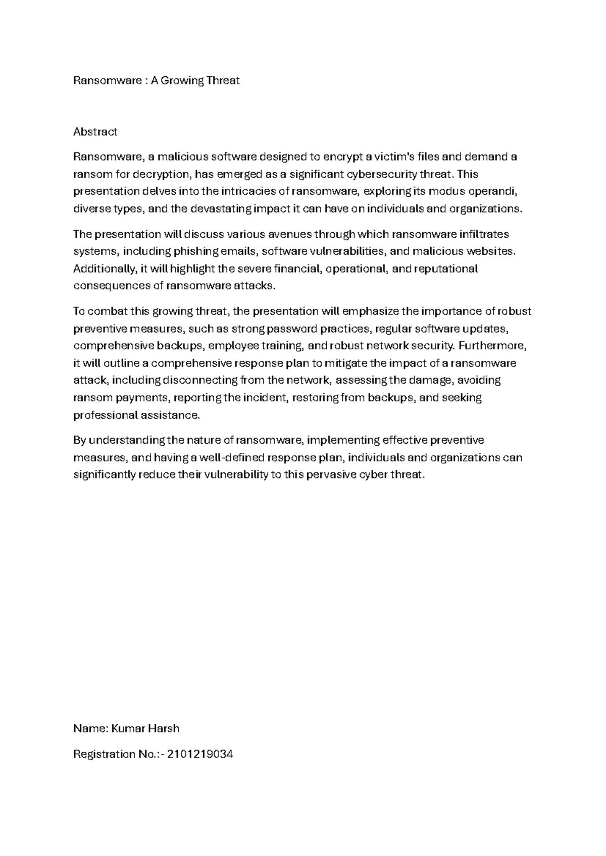Ransomware - This presentation delves into the intricacies of ...