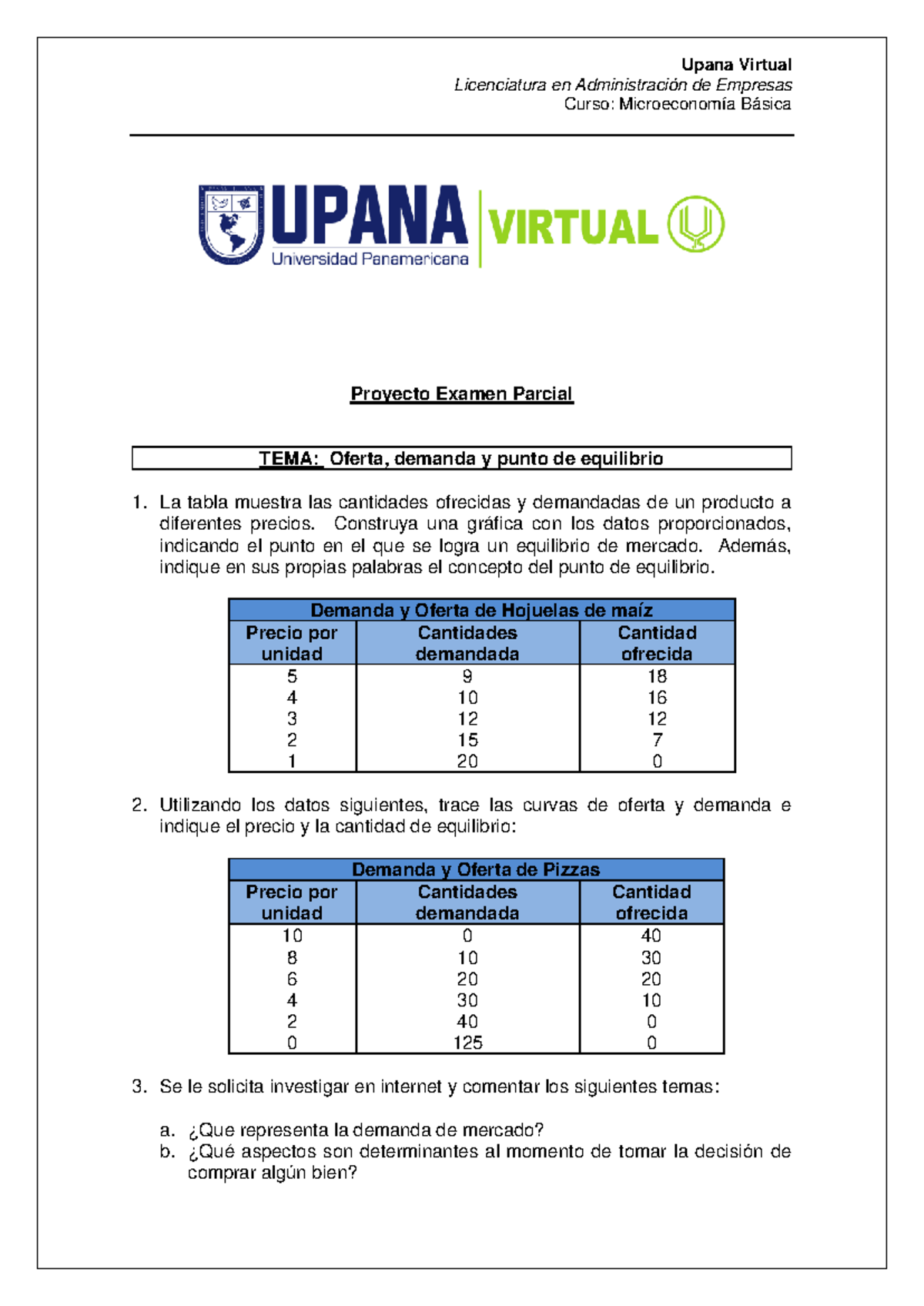 Proyecto Examen Parcial Licenciatura en Administración de Empresas