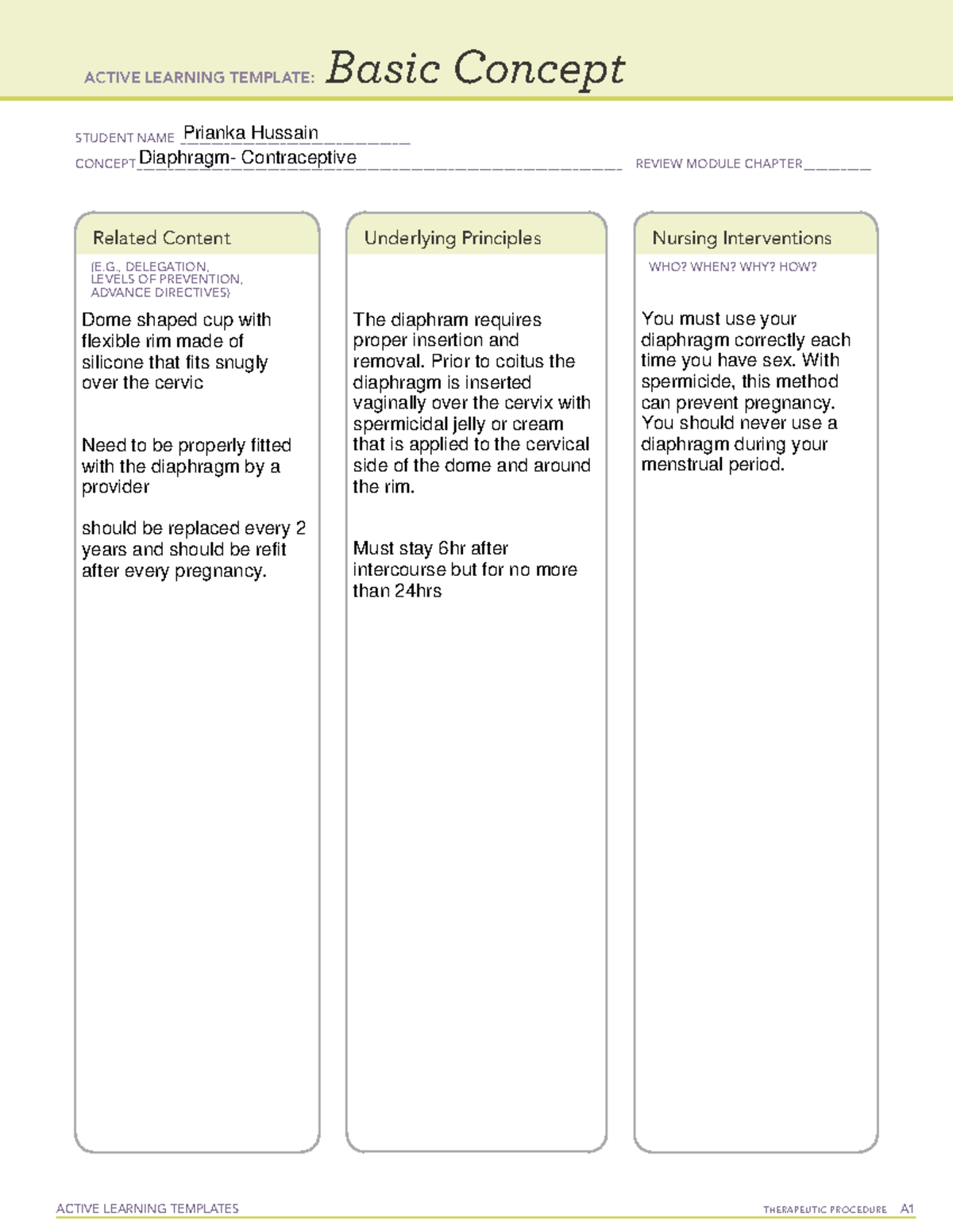 Diaphragm ATI basic concept form - ACTIVE LEARNING TEMPLATES ...