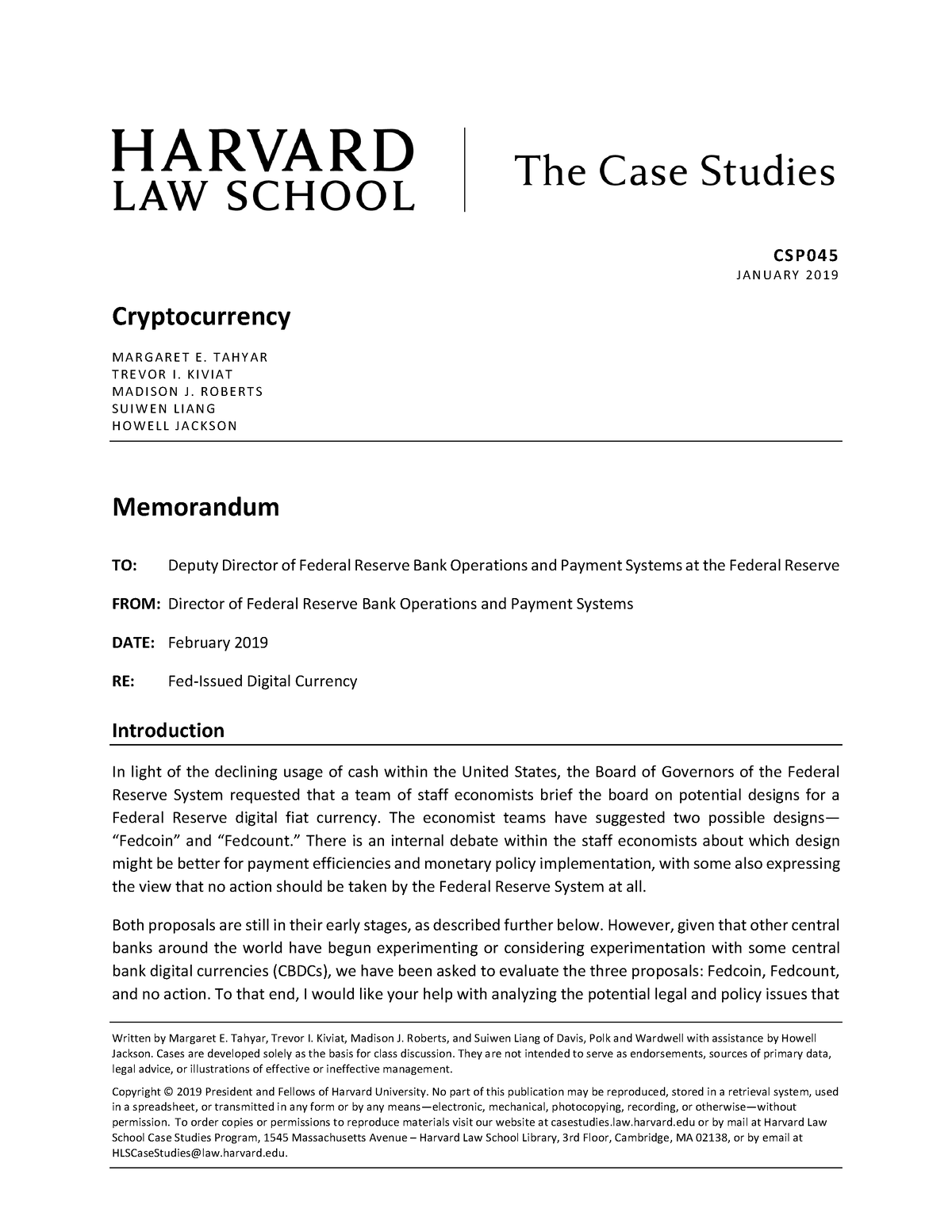 harvard case study madison