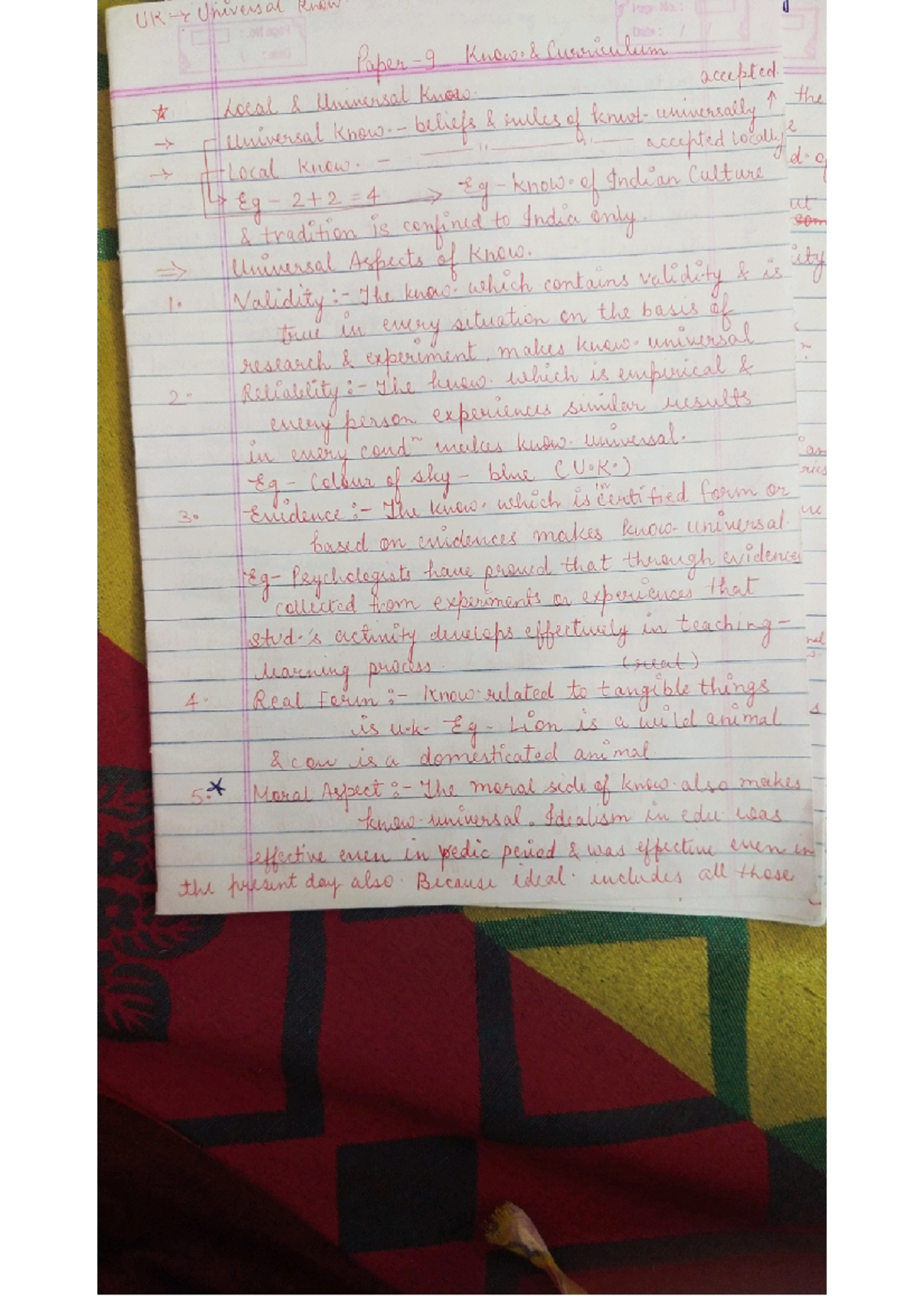 P-9 Unit -2 English - handwritten notes - Date : Paper Know Curriculum ...