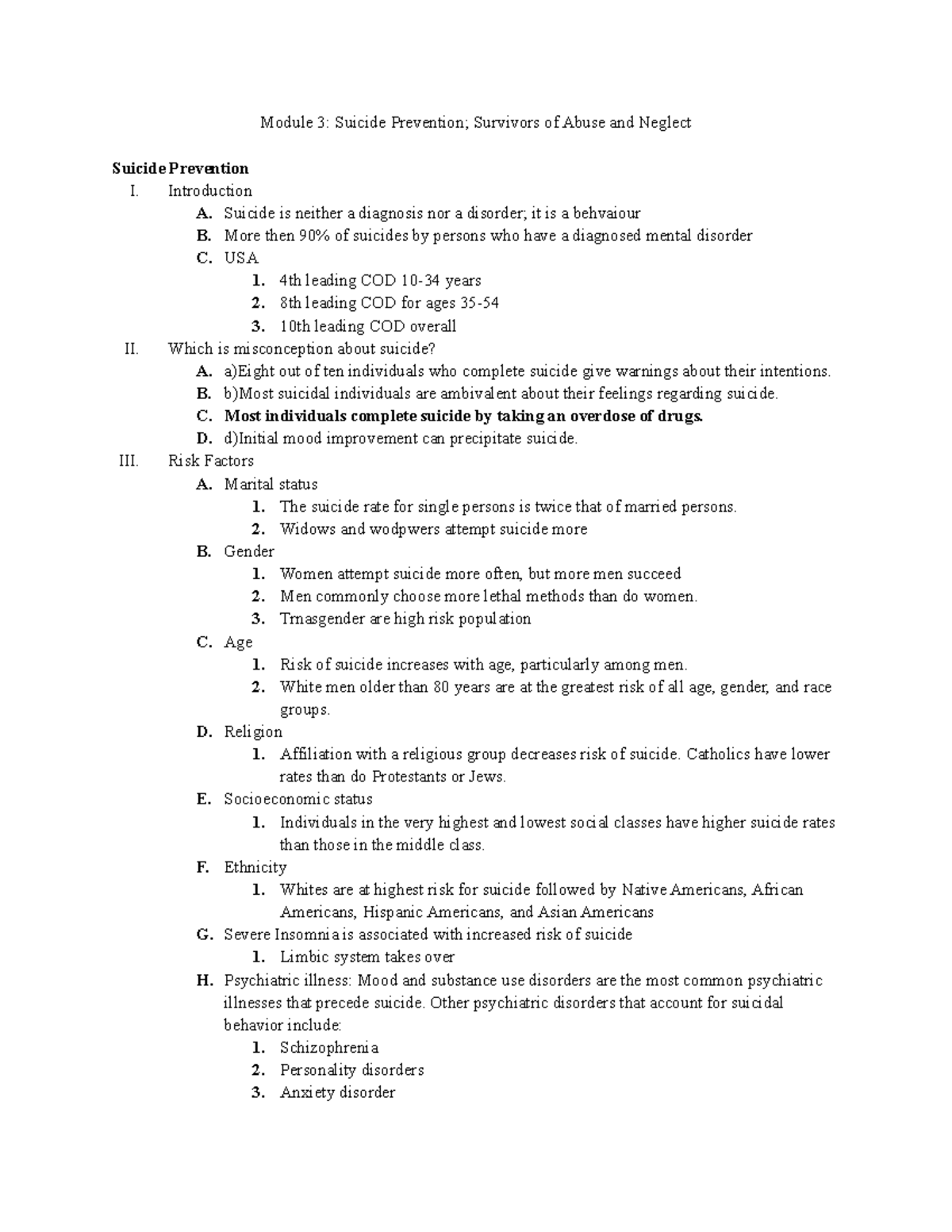 Module 3 Suicide Prevention Survivors of Abuse and Neglect ...