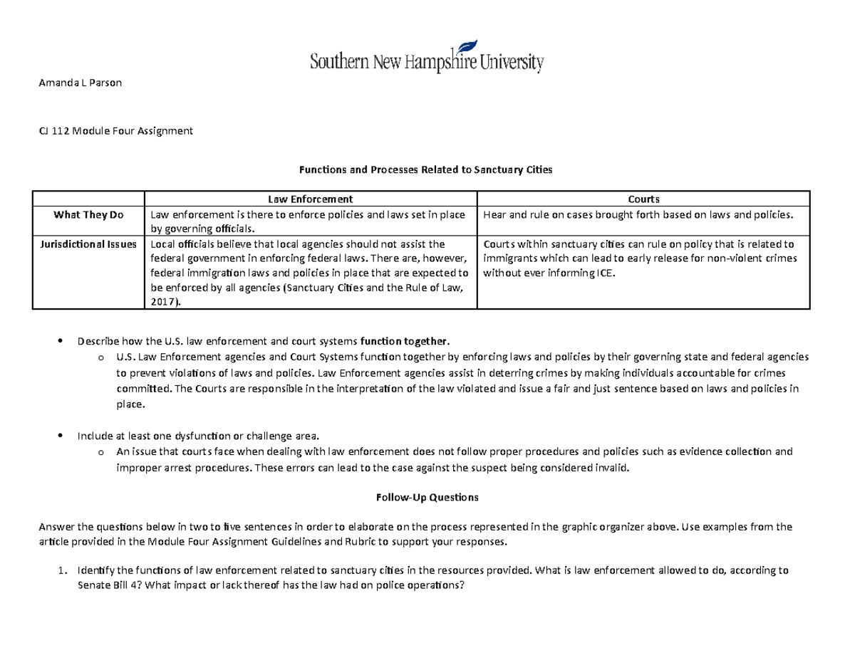 Module 4 Assignment - CJ-112 - SNHU - Studocu