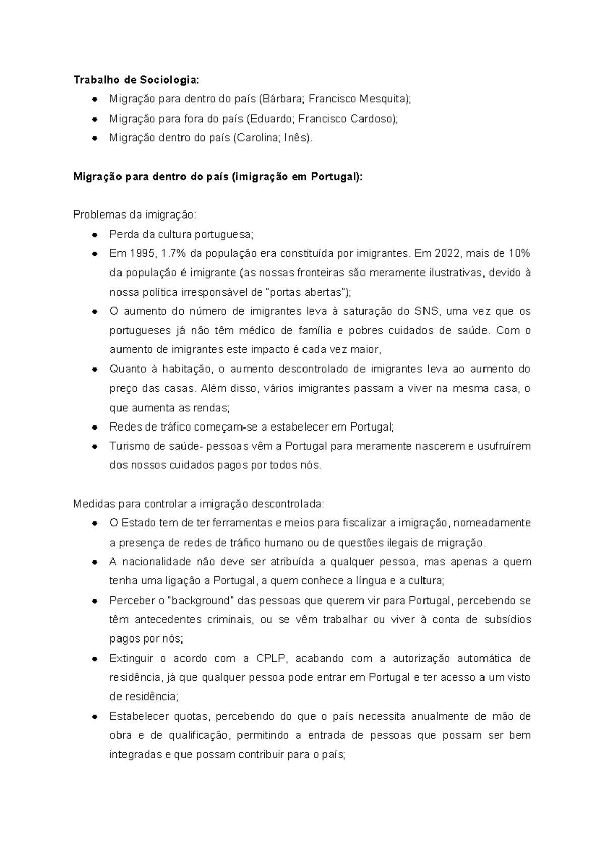 Migração - bbbbbbbbbbb - Trabalho de Sociologia: Migração para dentro ...