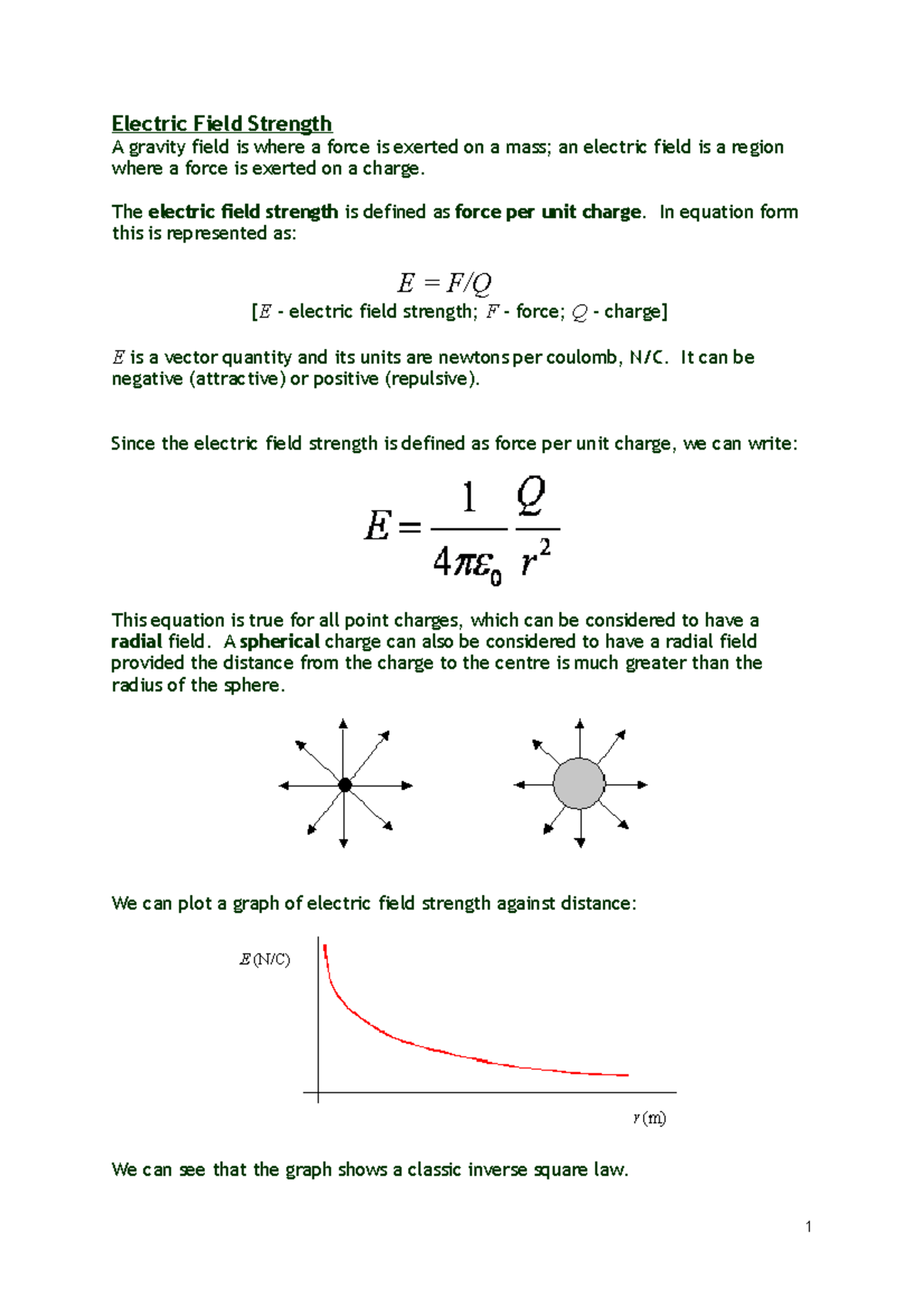 Another Word For Electric Field Strength