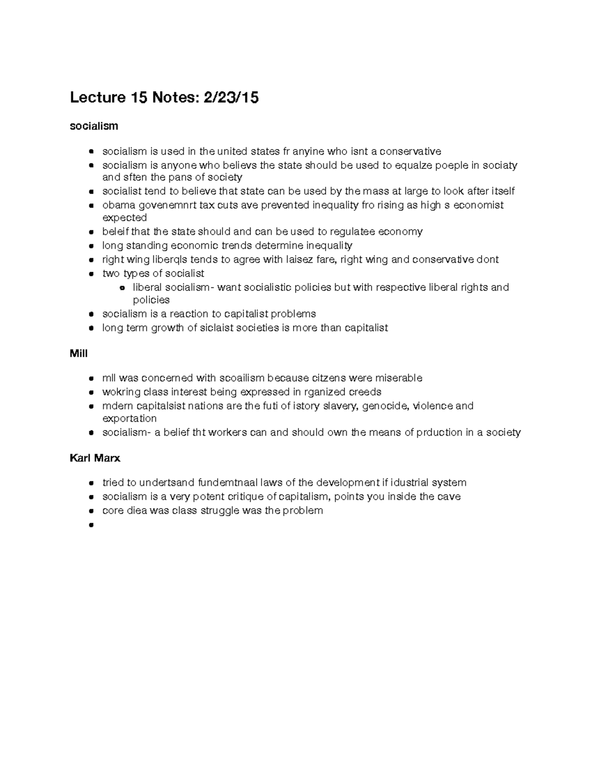 Pol Sci 10 - Week 8 Lecture 15 - Lecture Notes - Lecture 15 Notes: 2/23 ...