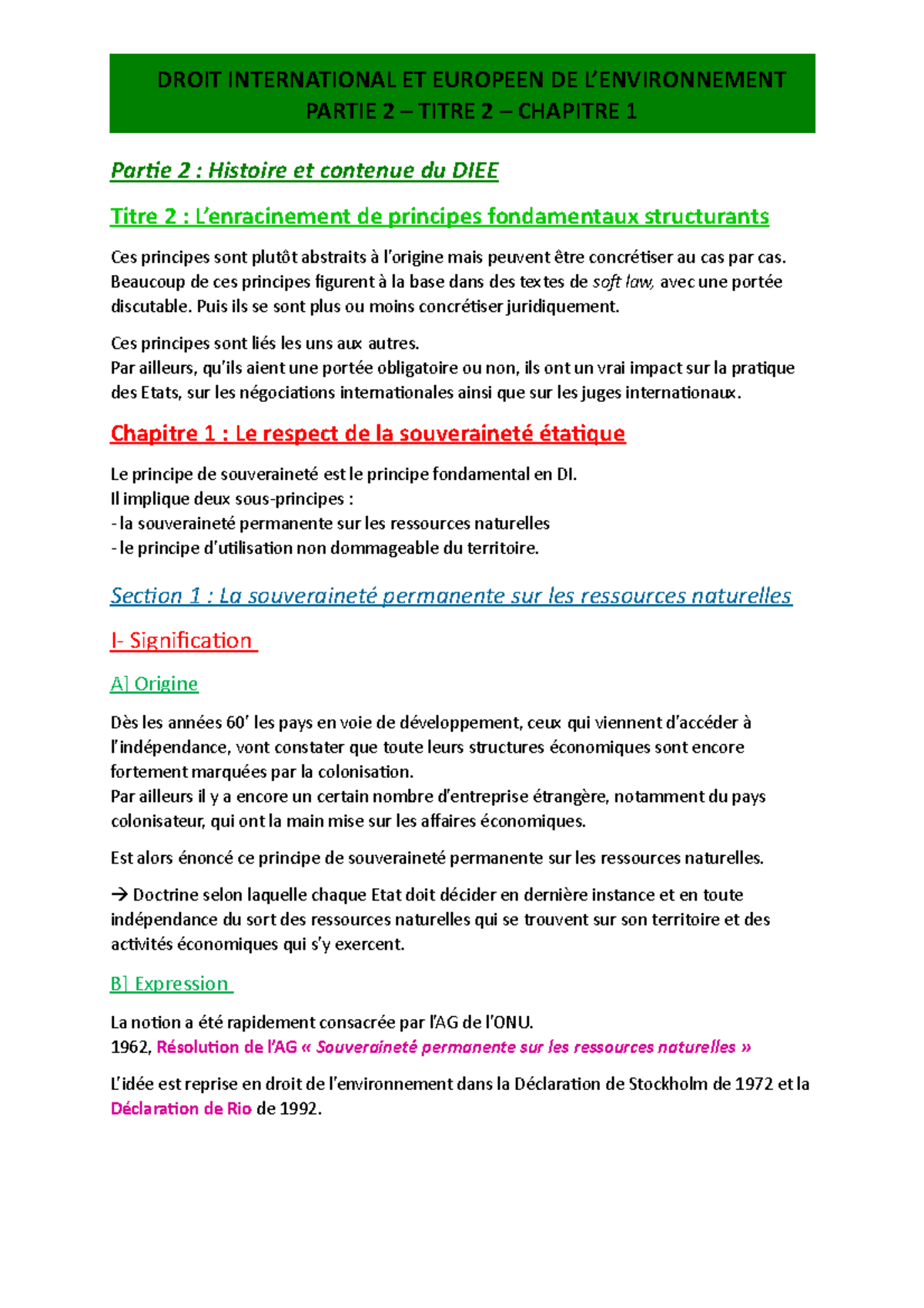 DIEE - Partie 2 - Titre 2 - Chap. 1 - DROIT INTERNATIONAL ET EUROPEEN ...
