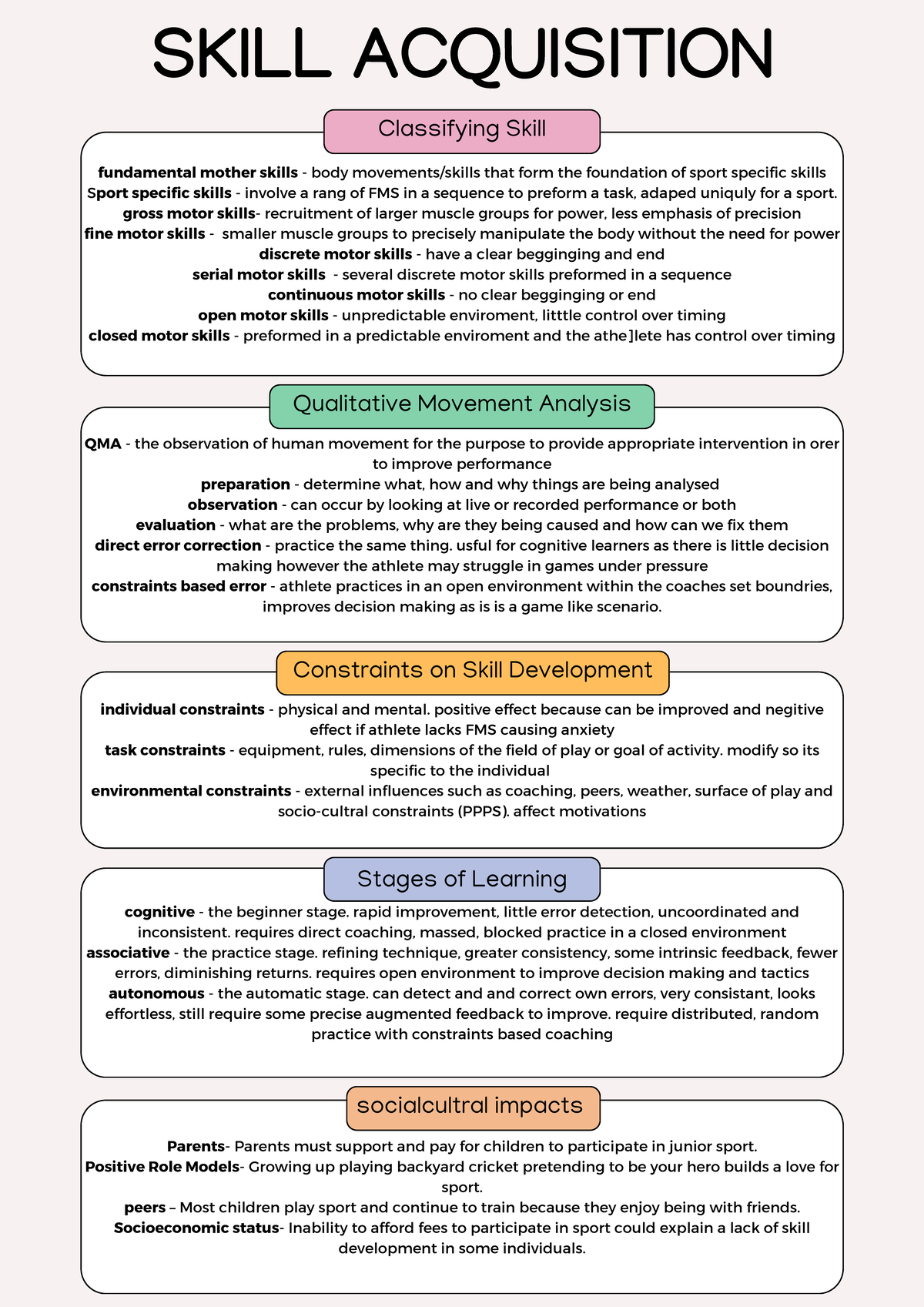 Skill Acquisition - fundamental mother skills - body movements/skills ...