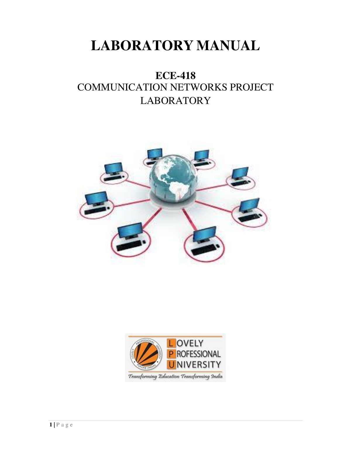 Lmece 418 1 - Textbook - LABORATORY MANUAL ECE- COMMUNICATION NETWORKS ...