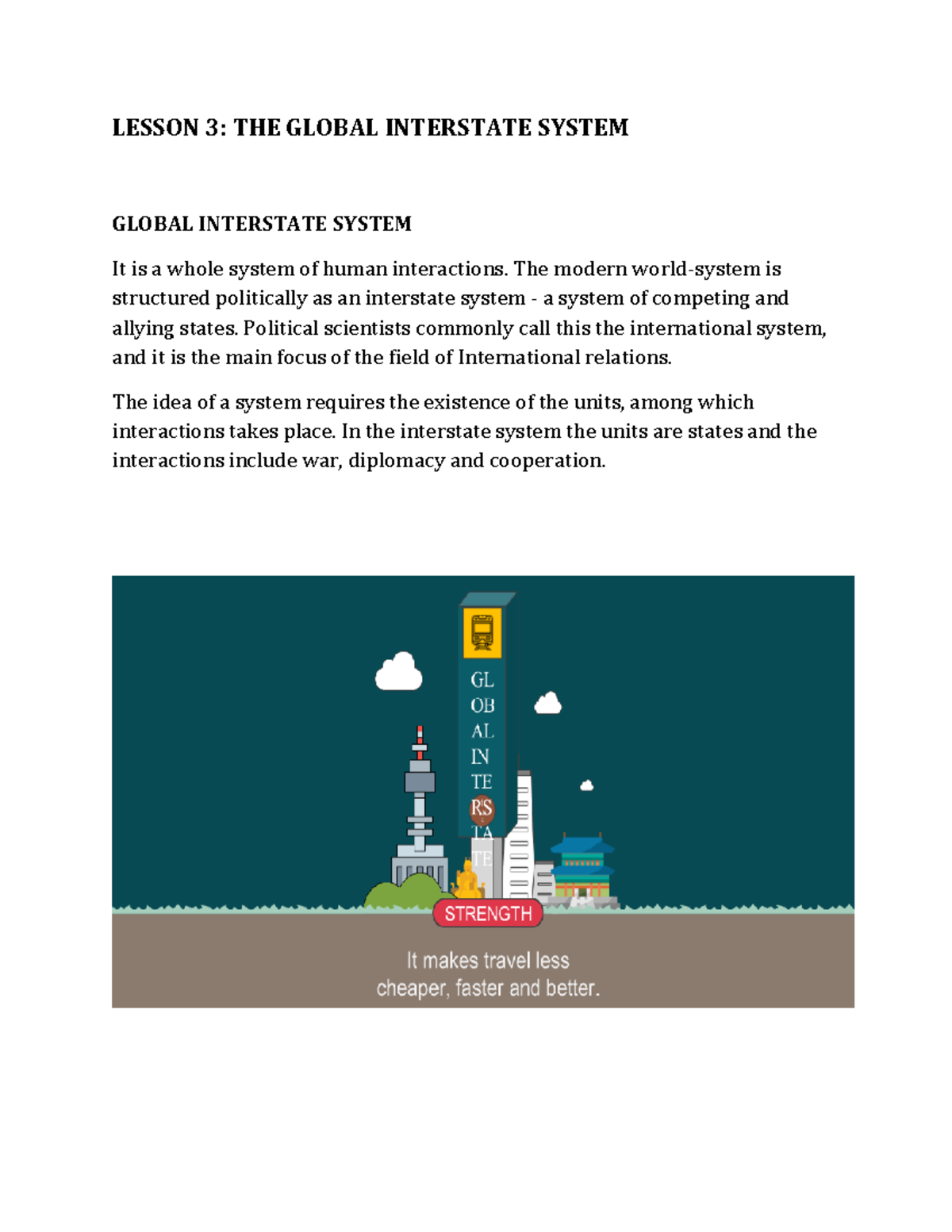 Lesson 3 The Global Interstate System - Contemporary Worl - WMSU - Studocu