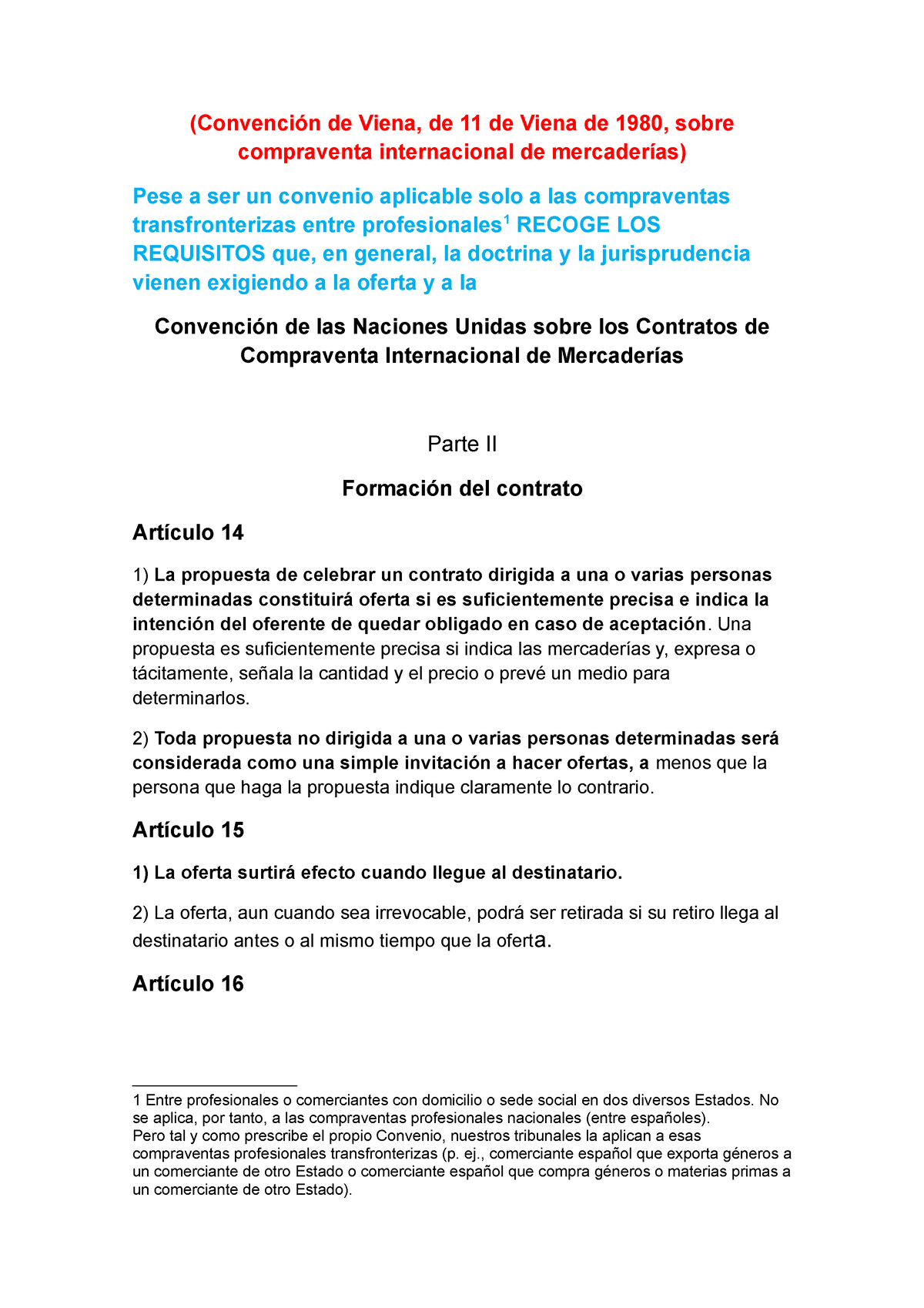 Convención De Viena Requisitos De La Oferta Y De La Aceptación Contractuales Convención De 7205