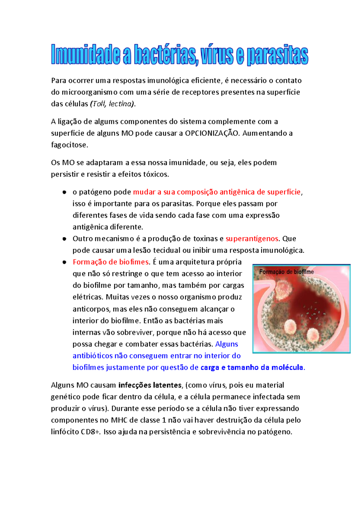 Imunidade A Bactérias Vírus E Parasitas - Para Ocorrer Uma Respostas ...