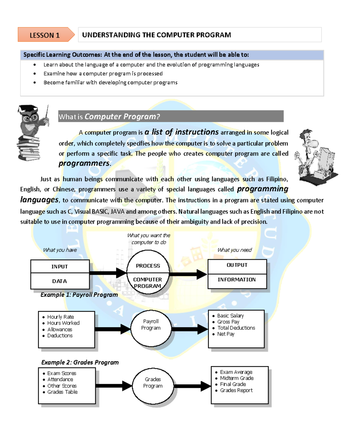Lesson 1 - Understanding THE Computer Program - What is Computer ...