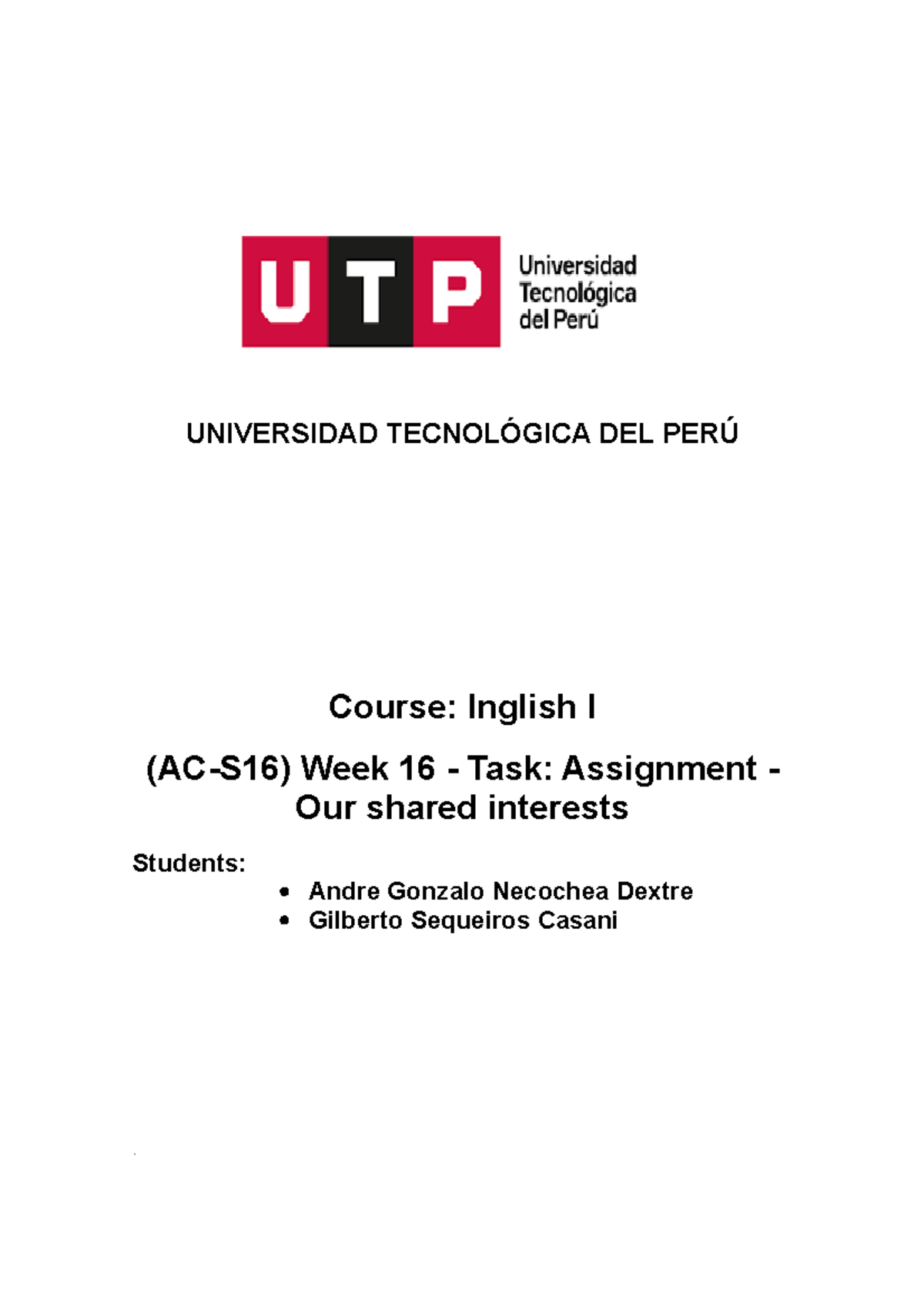 Ac S16 Week 16 Task Assignment Our Shared Interests A Ac S16 Week 16 Task Assignment Our Shared Interests A