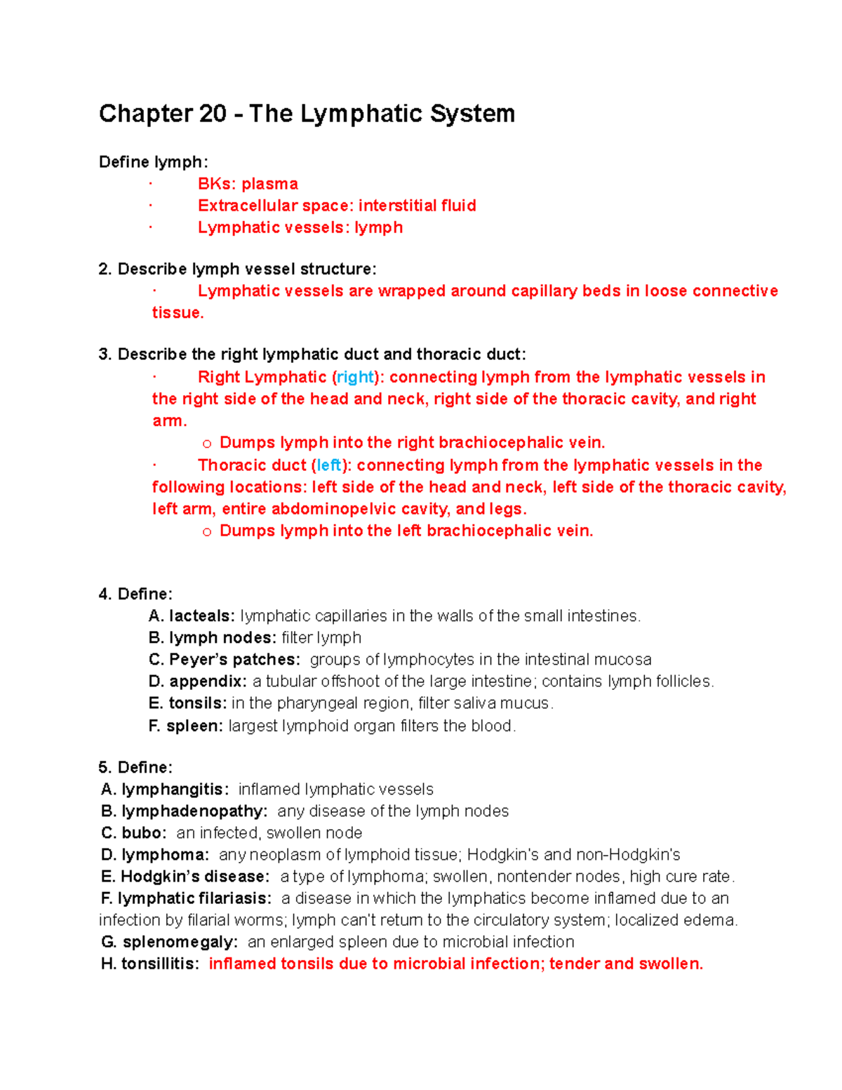 Chapter 20 - The Lymphatic System - Chapter 20 - The Lymphatic System ...