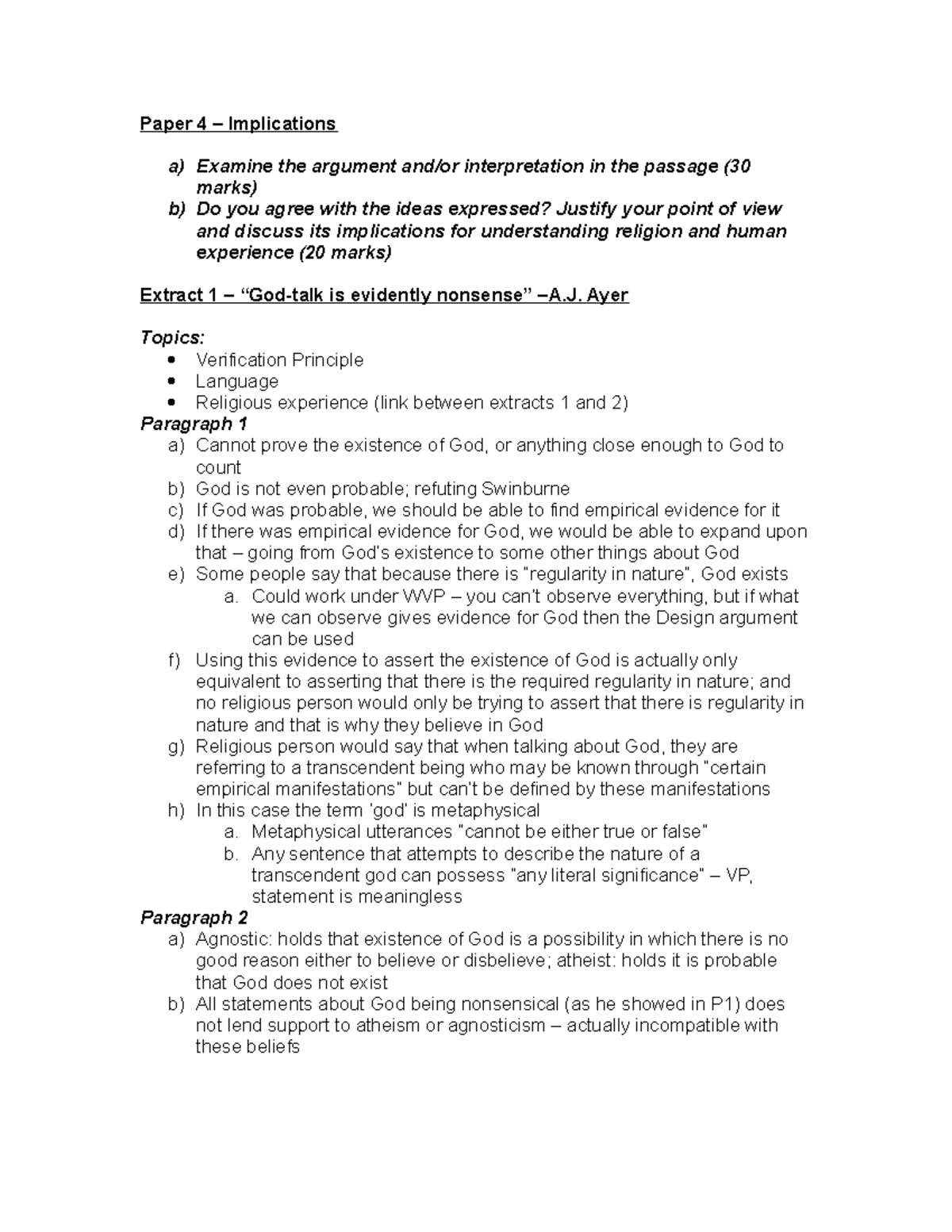 12-02-28 Paper 4- Philosophy of religion - Paper 4 – Implications a ...