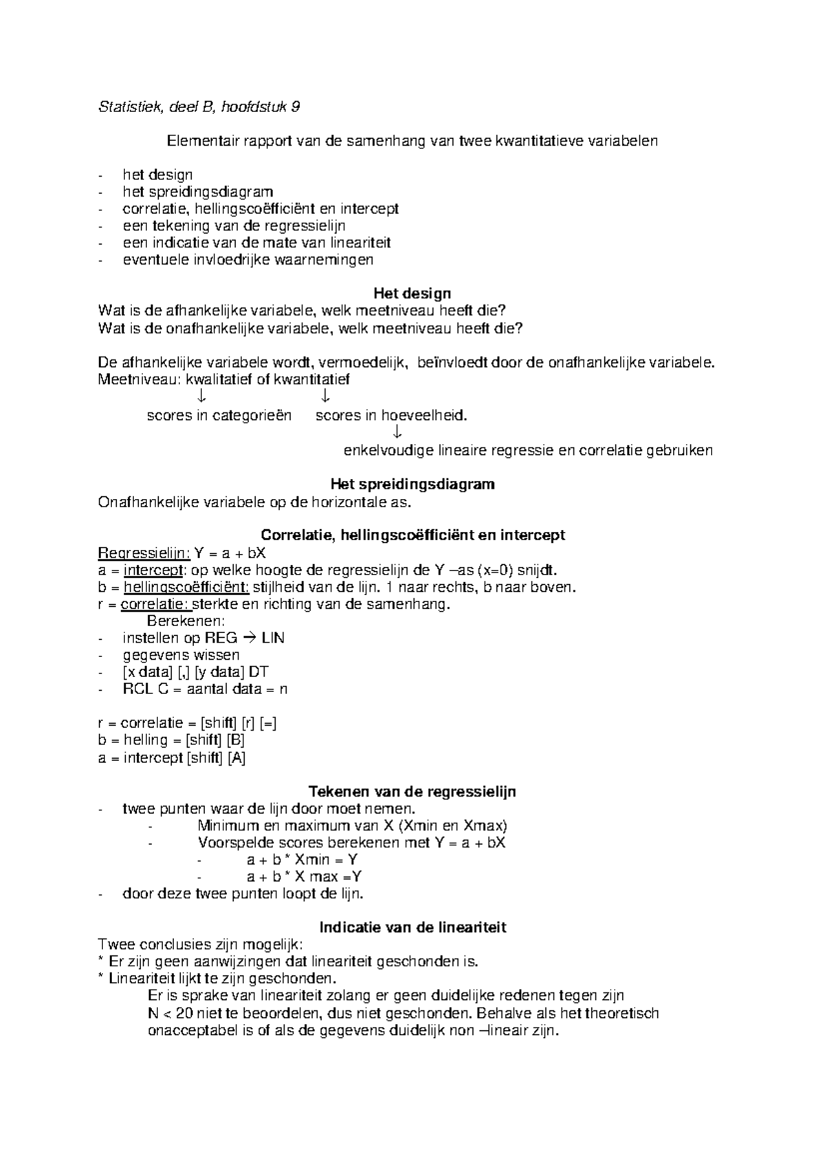 Samenvatting Statistiek Deel B - Statistiek, Deel B, Hoofdstuk 9 ...