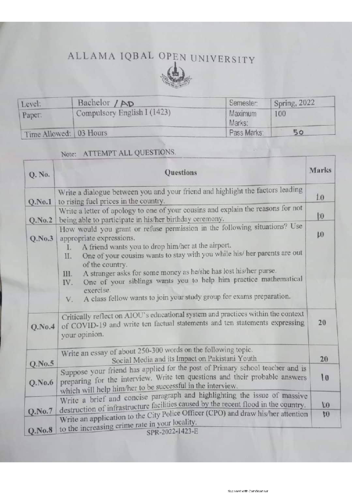 compulsory english 1423 solved assignment 2023 pdf