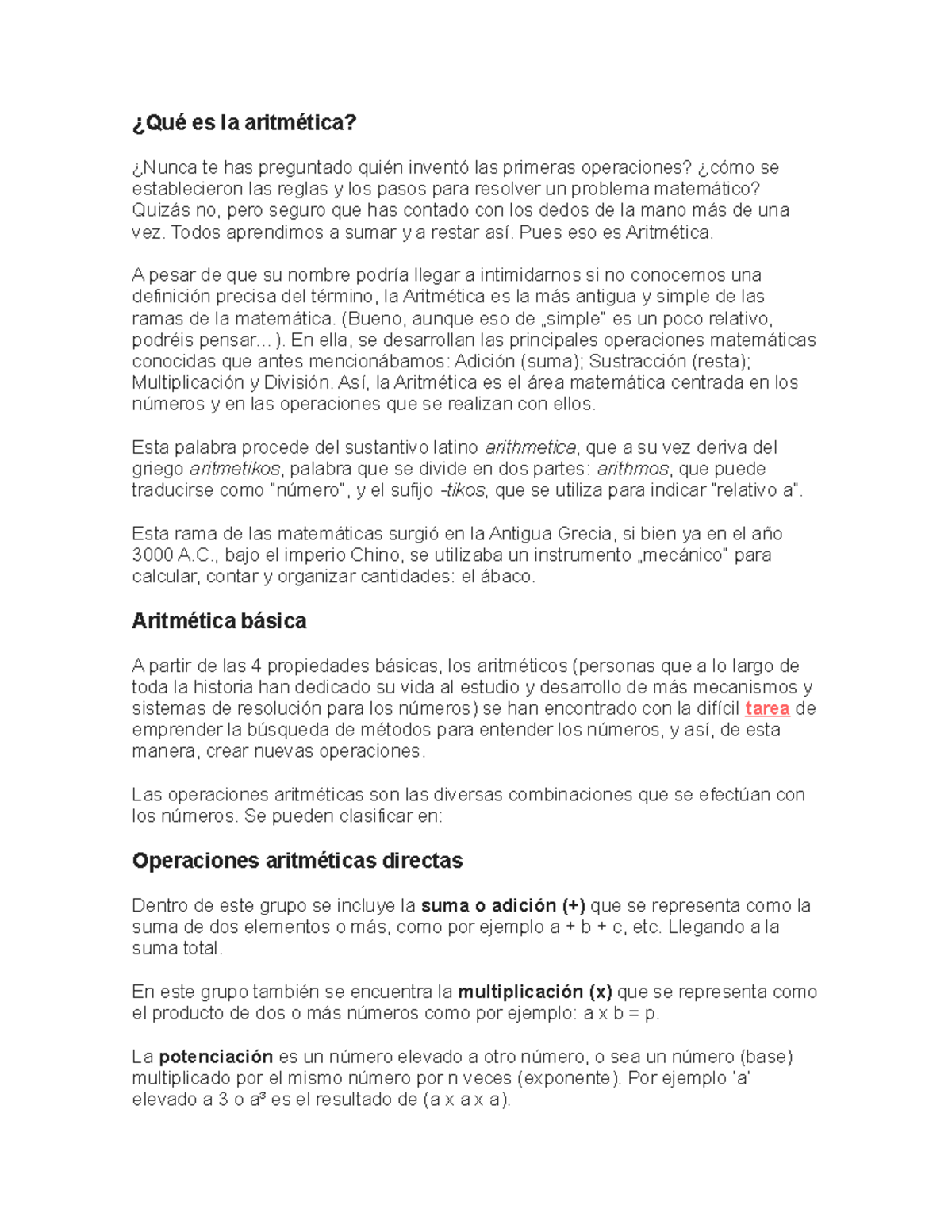 Qué es la aritmética ¿Qué es la aritmética? ¿Nunca te has preguntado