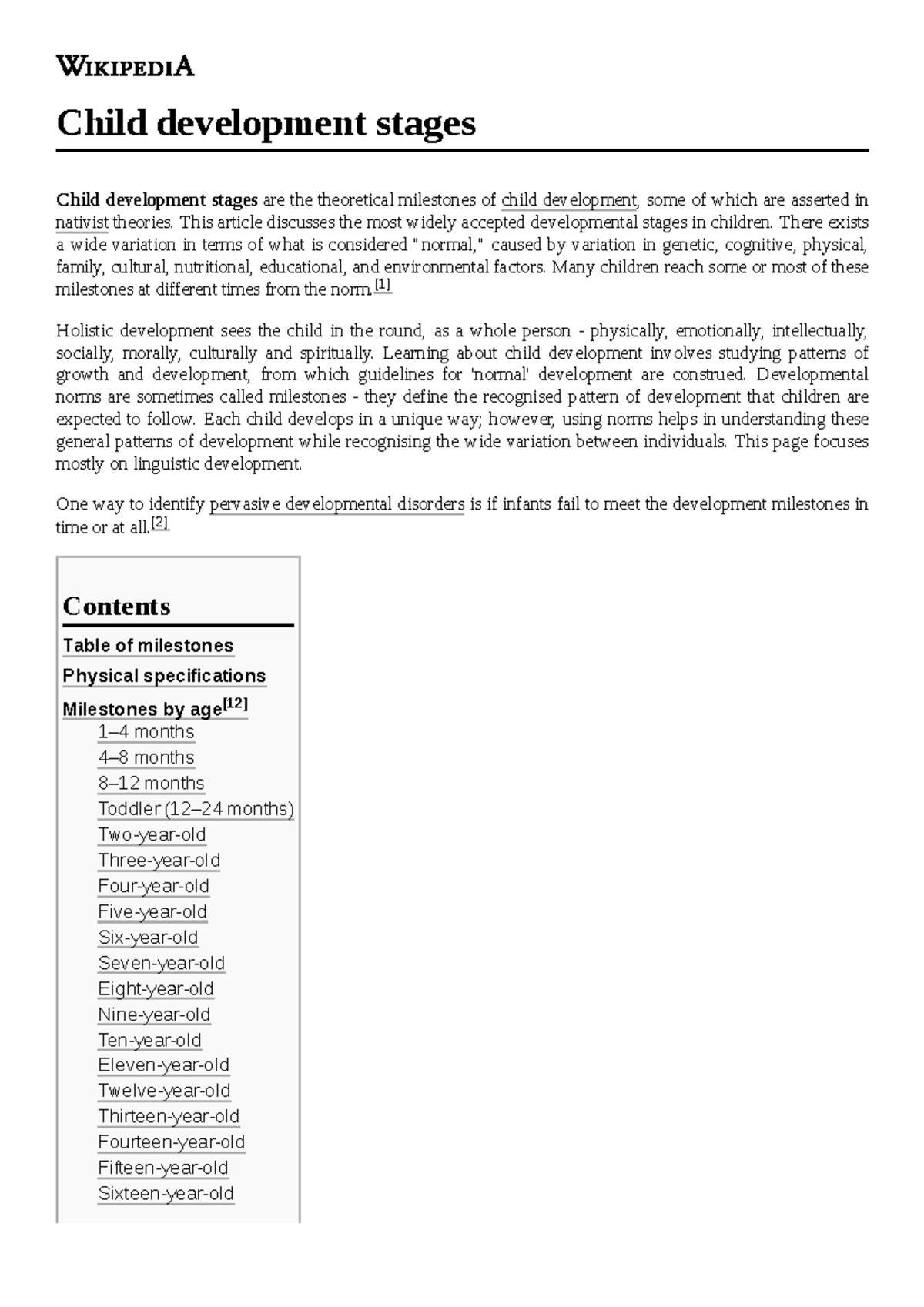 Child development stages Child development stages Child development