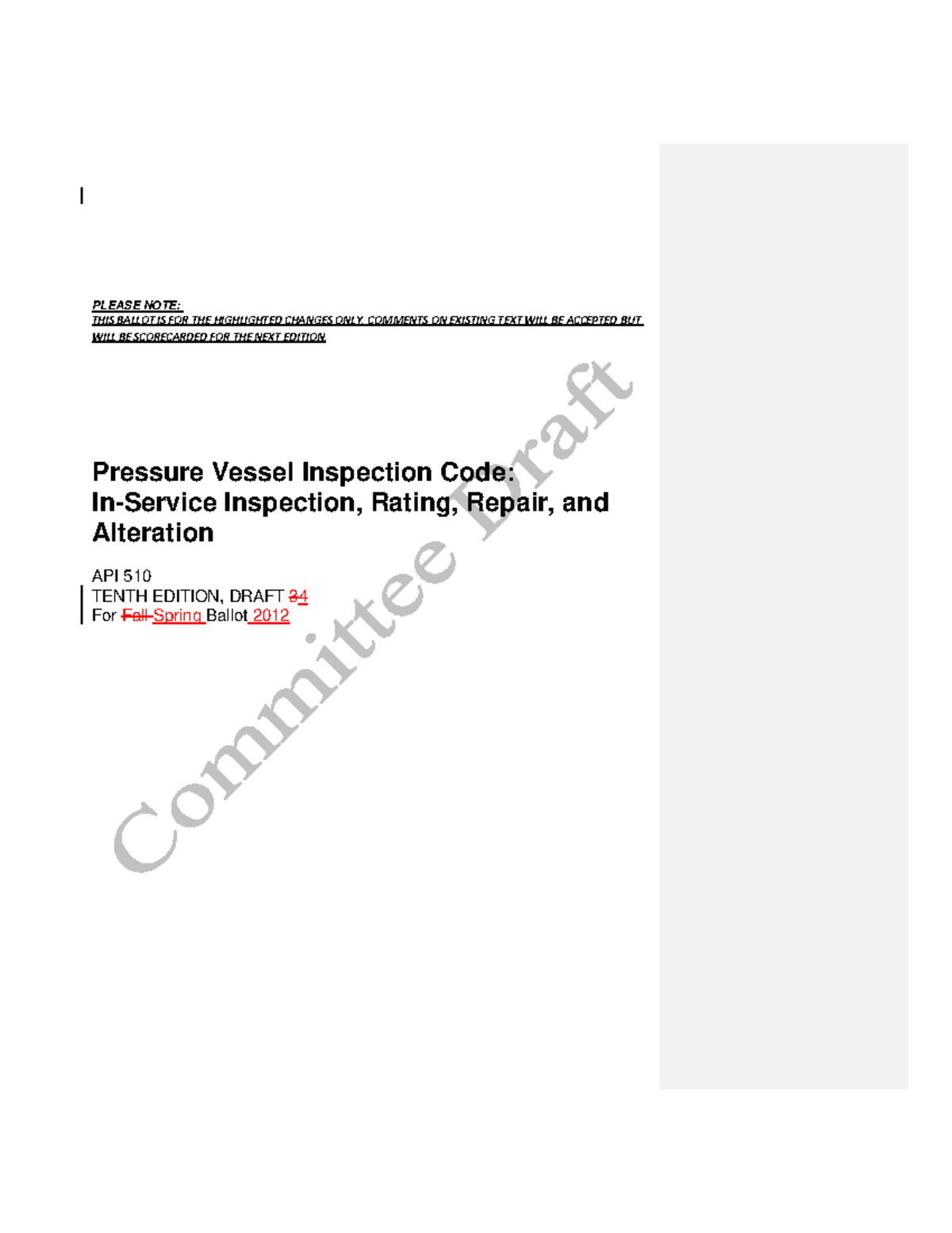 API Standard 510 10th Ed. Draft 4 Spring 2012 Ballot Track Changes ...