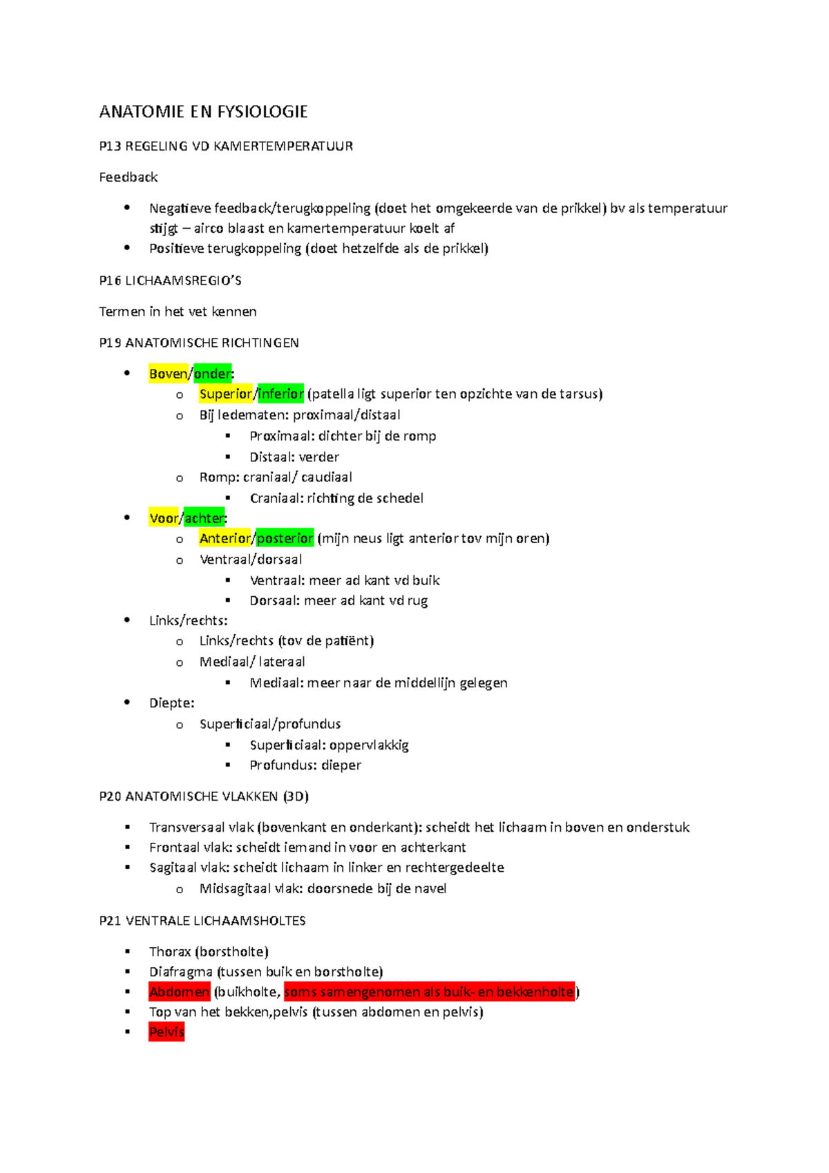 Anatomie EN Fysiologie Hoofdstuk 1 - ANATOMIE EN FYSIOLOGIE P13 ...