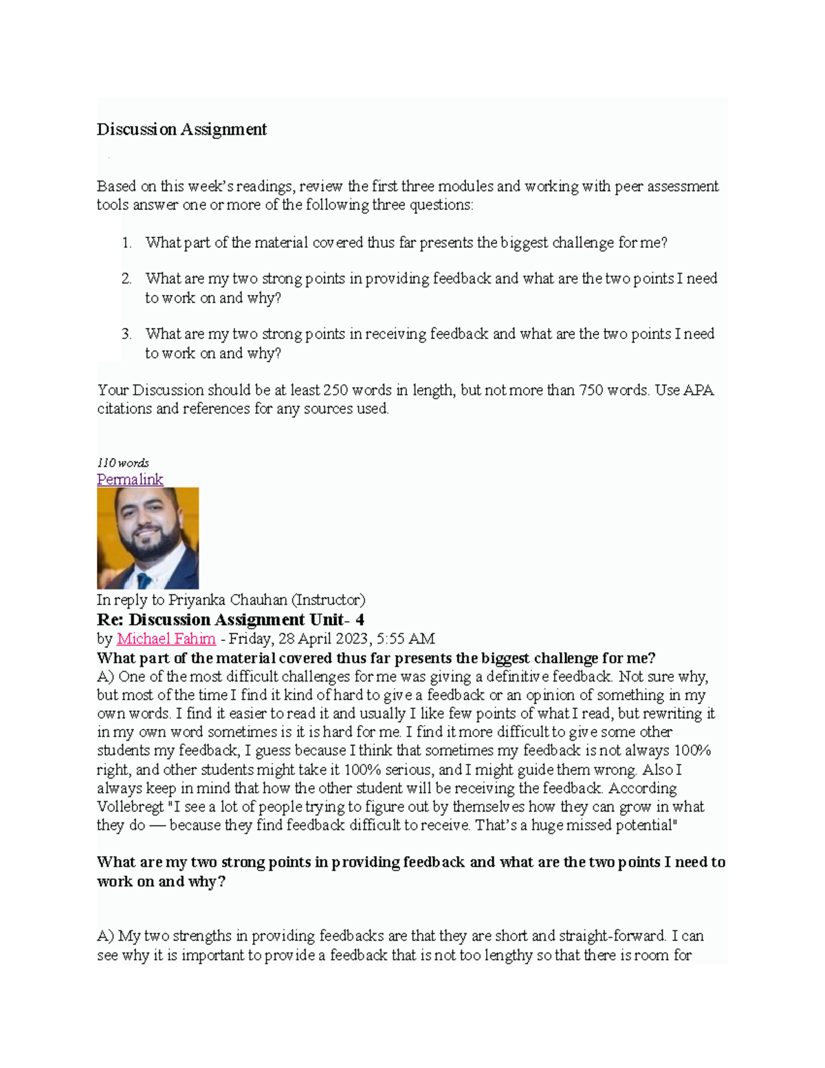 Discussion Assignment 4 - Discussion Assignment Based on this week’s ...