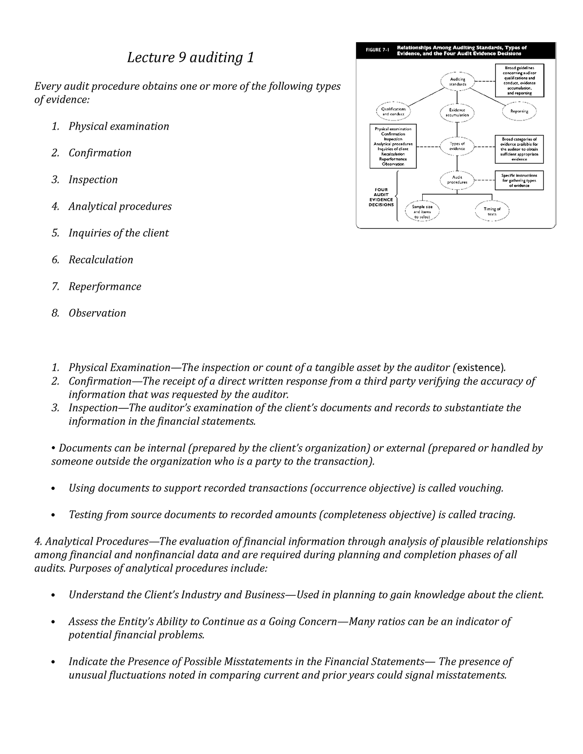 Lecture 9 auditing 1 - Lecture 9 auditing 1 Every audit procedure ...