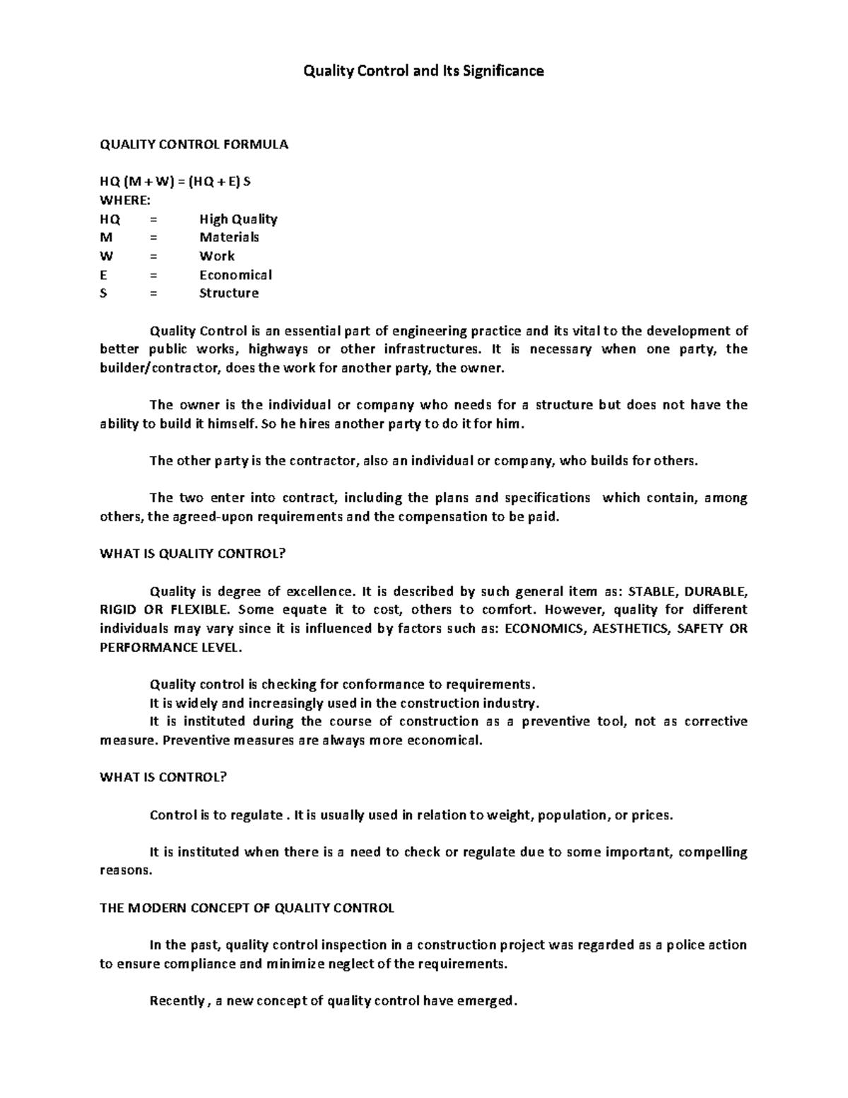 QC Essentials - Quality Control and Its Significance QUALITY CONTROL ...