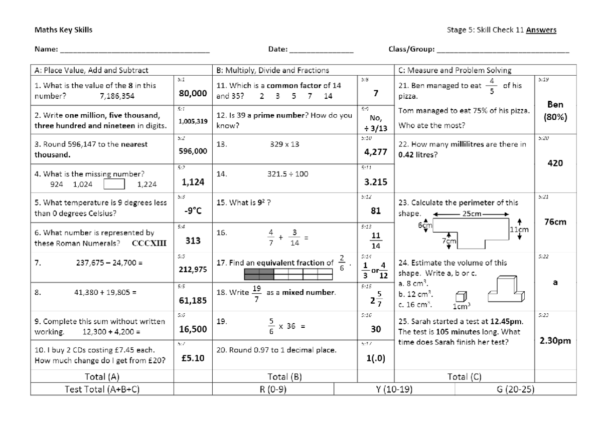 Level 4 Test 1 - matematicas - Matemáticas - Studocu
