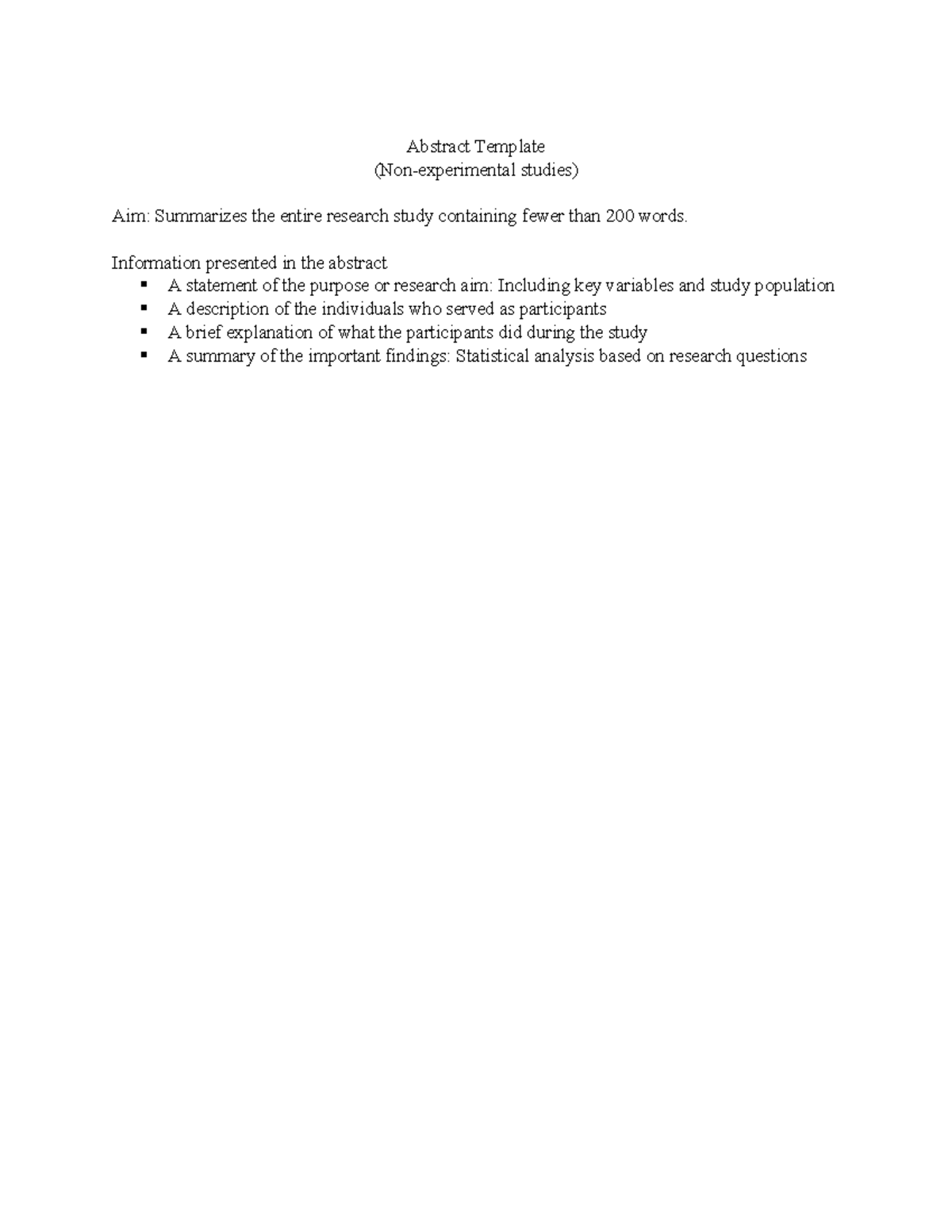 Abstract Template - HSC 480 - Abstract Template (Non-experimental ...
