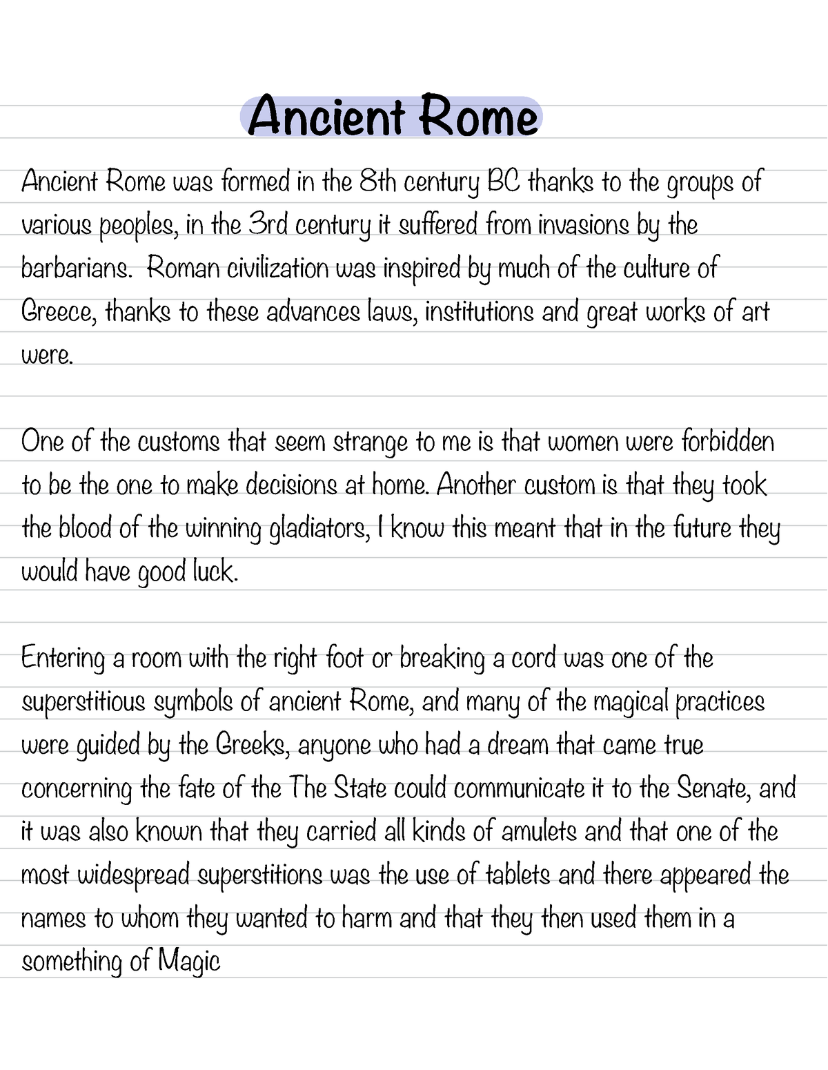 Tarea Ingles modelo 1 - Ancient Rome was formed in the 8th century BC ...