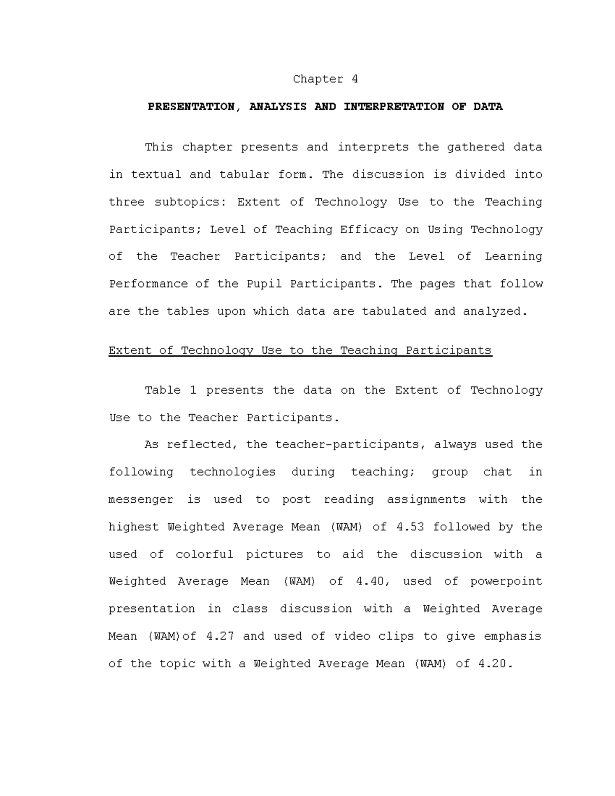 research chapter 4 and 5