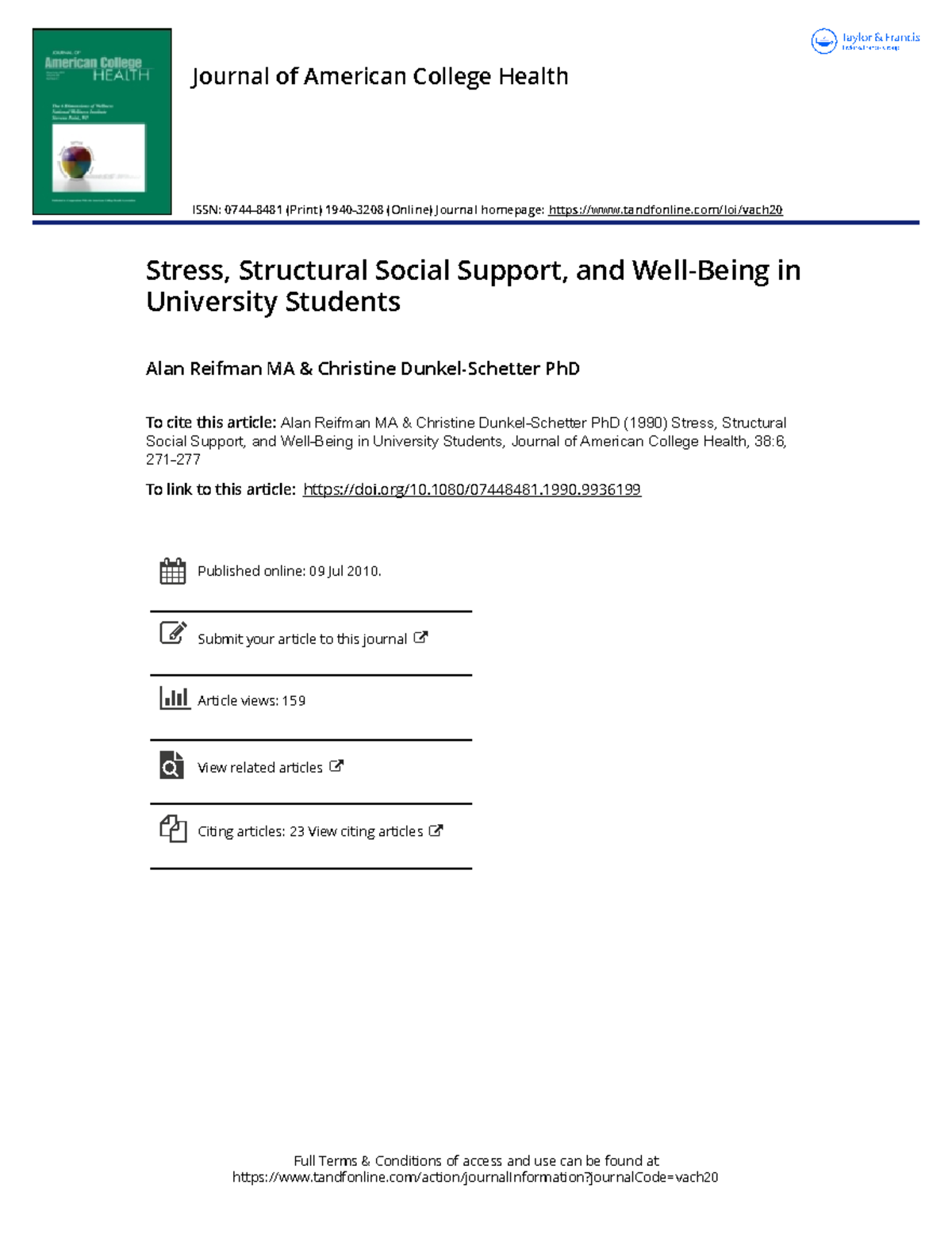 Stress Structural Social Support and Well Being in University Students