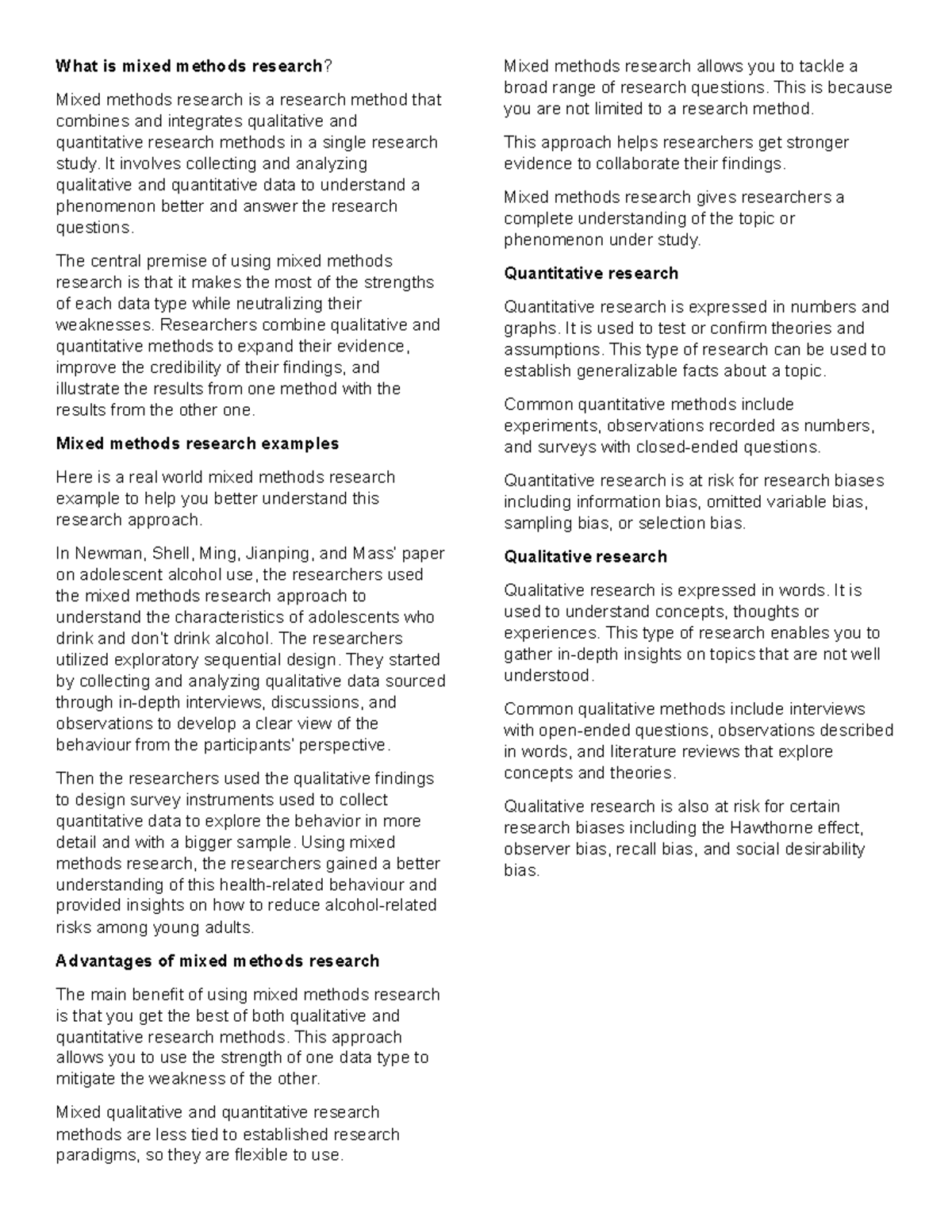 What is mixed methods research What is mixed methods research? Mixed