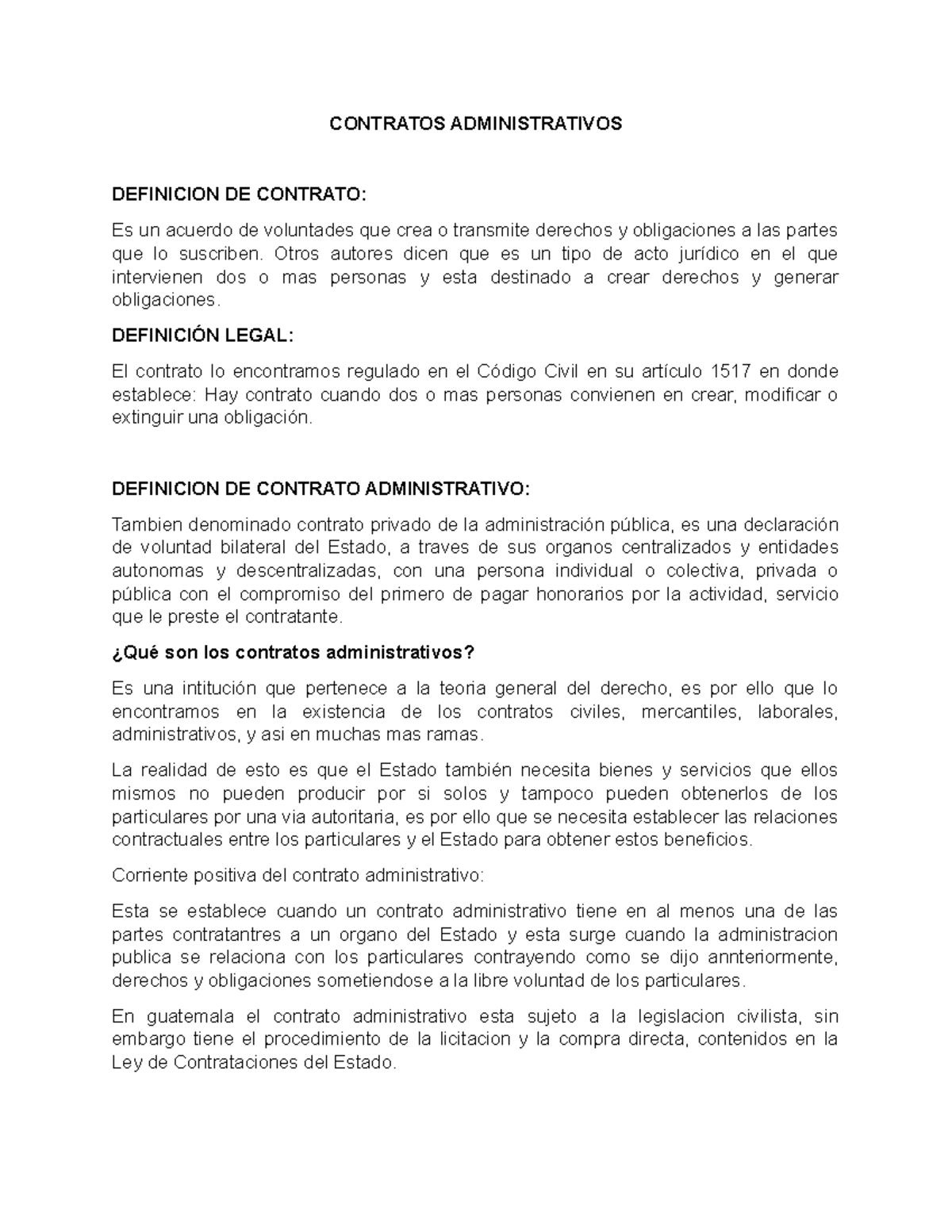 Contratos Administrativos - CONTRATOS ADMINISTRATIVOS DEFINICION DE ...