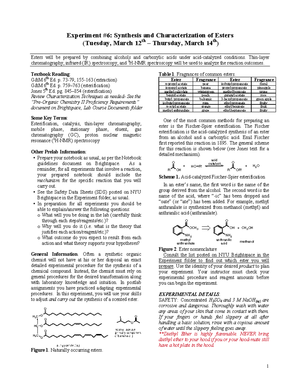 investigative question for esterification experiment pdf