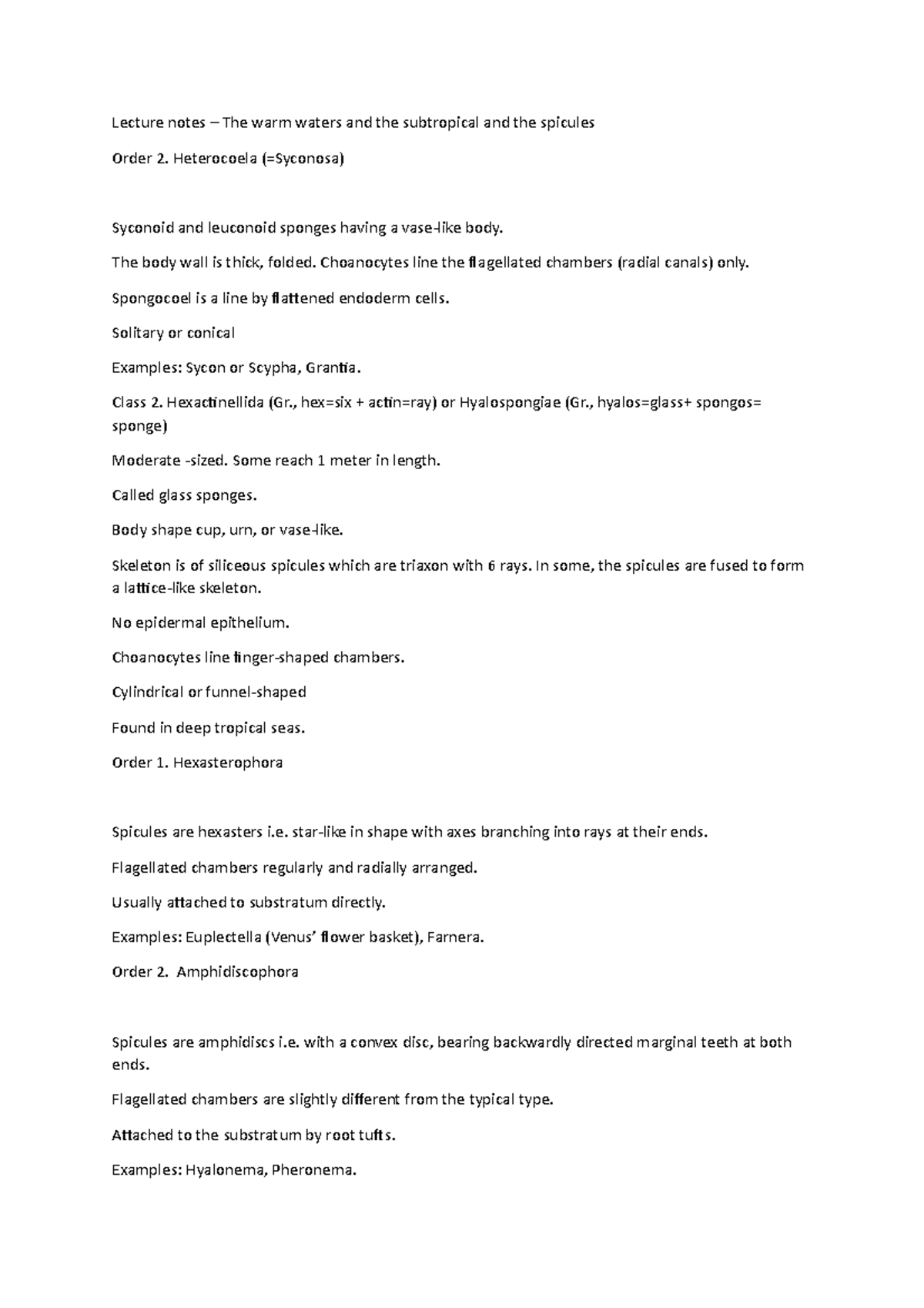 Lecture notes – The warm waters and the subtropical and the spicules ...