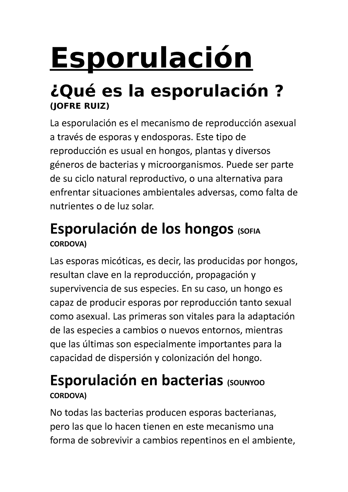 Esporulación - La Esporulacion De Las Plantas - Esporulación ¿Qué Es La Esporulación? (JOFRE ...