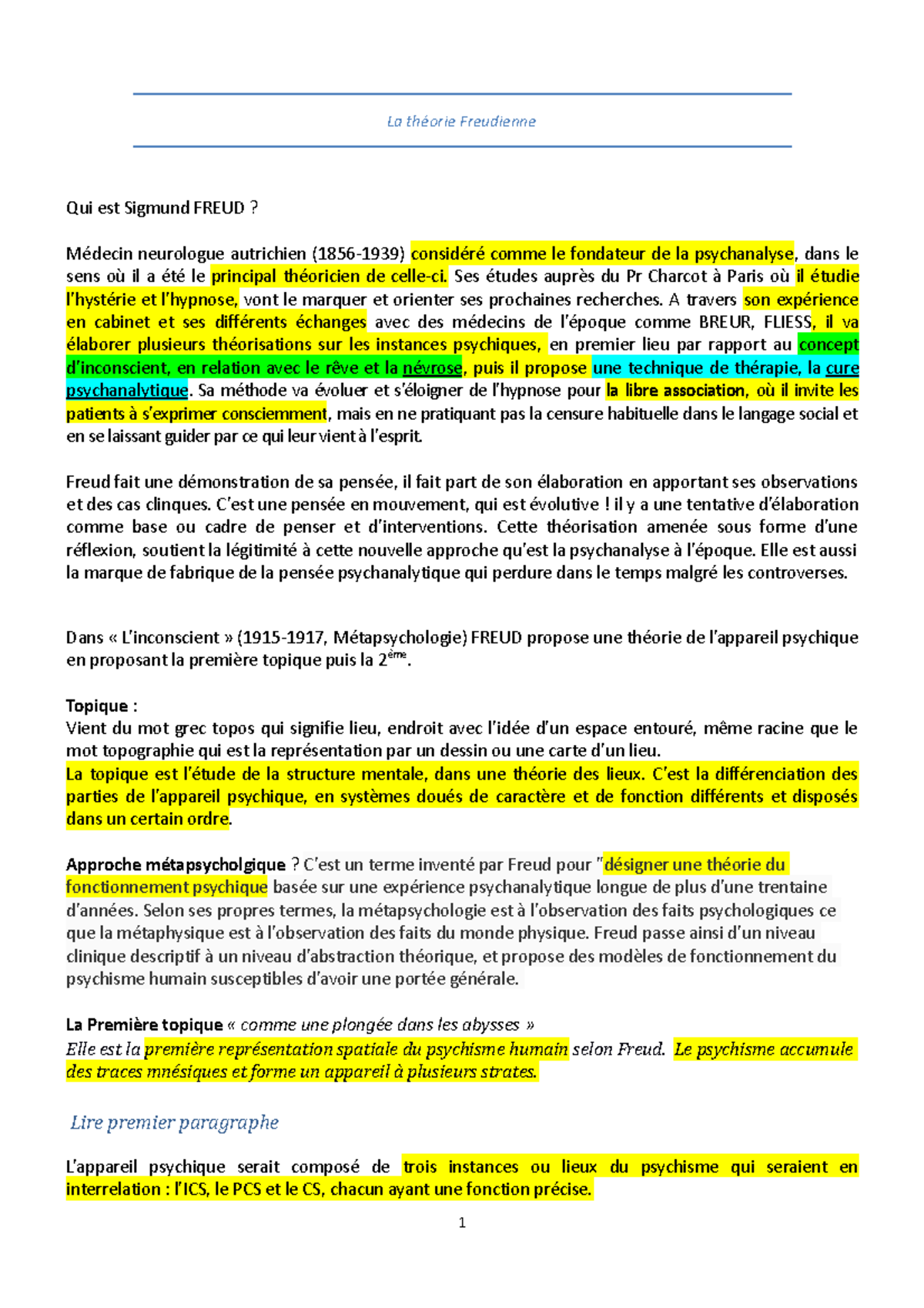 La théorie Freudienne td 1 La théorie Freudienne Qui est Sigmund