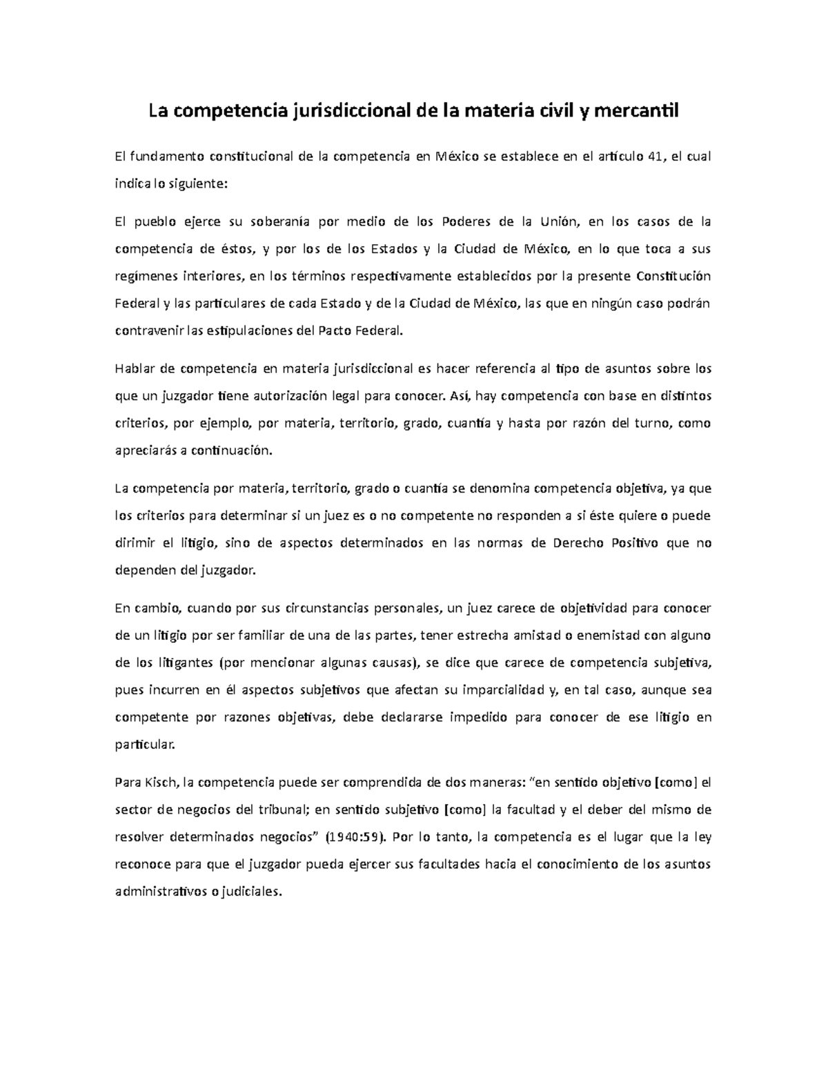 La competencia jurisdiccional de la materia civil y mercantil - Hablar ...